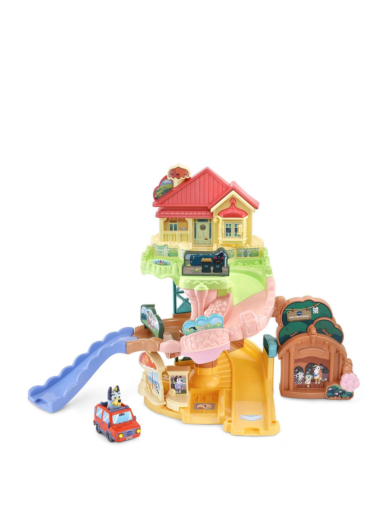  image of vtech-toot-toot-drivers-bluey-road-trip-kidsnbspplayset-includes-toy-car-amp-vehicle-tracksnbspwith-lights-and-sounds
