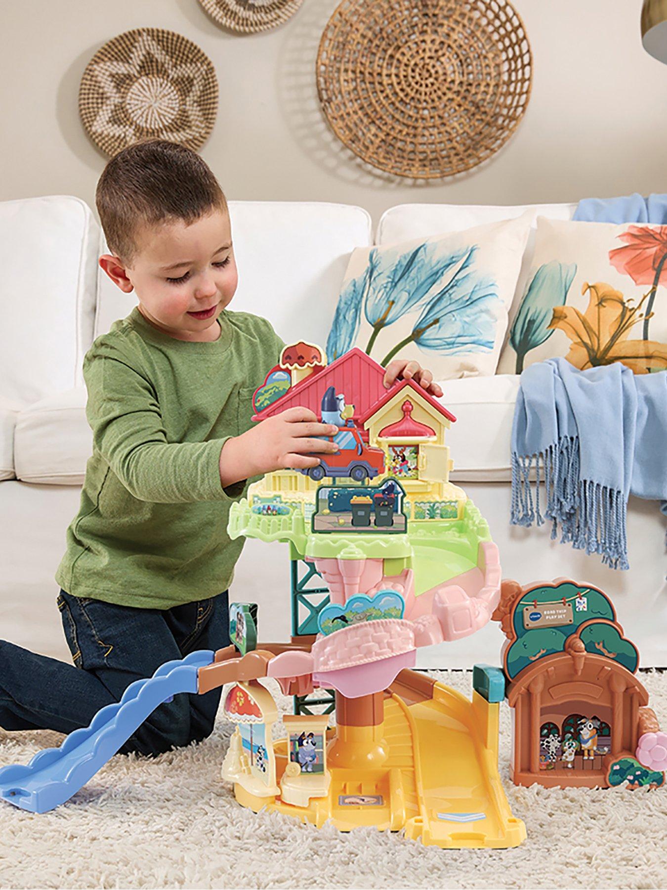  image of vtech-toot-toot-drivers-bluey-road-trip-kidsnbspplayset-includes-toy-car-amp-vehicle-tracksnbspwith-lights-and-sounds