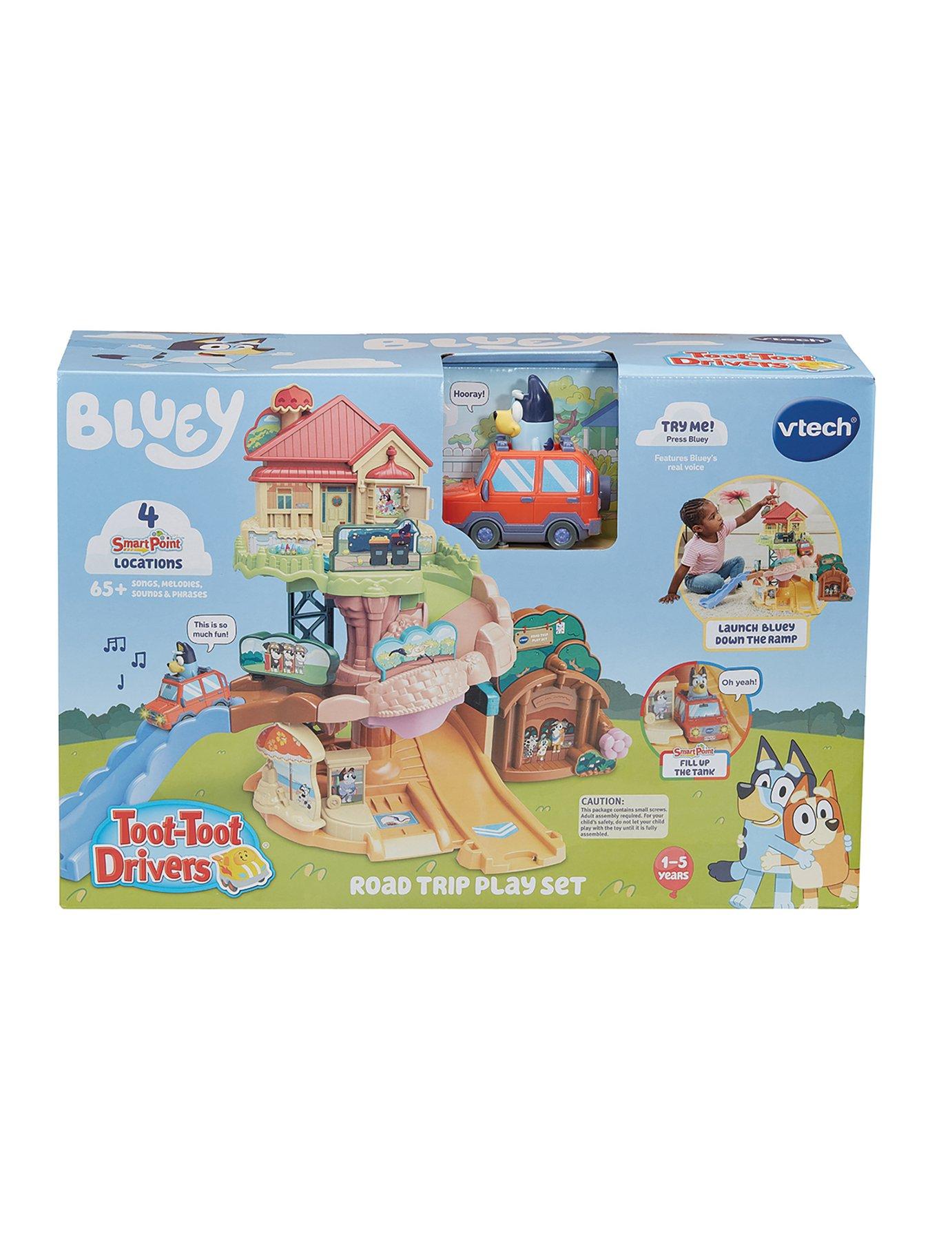  image of vtech-toot-toot-drivers-bluey-road-trip-kidsnbspplayset-includes-toy-car-amp-vehicle-tracksnbspwith-lights-and-sounds
