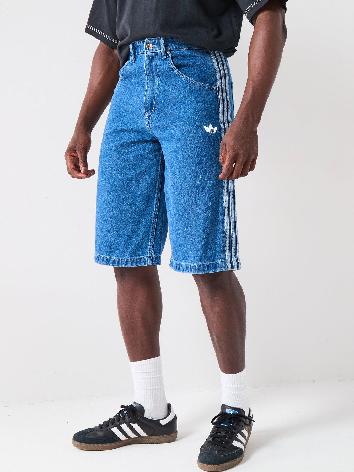 Image 1 of 5 of adidas Originals Mens Firebird Adicolor Denim Shorts - Denim