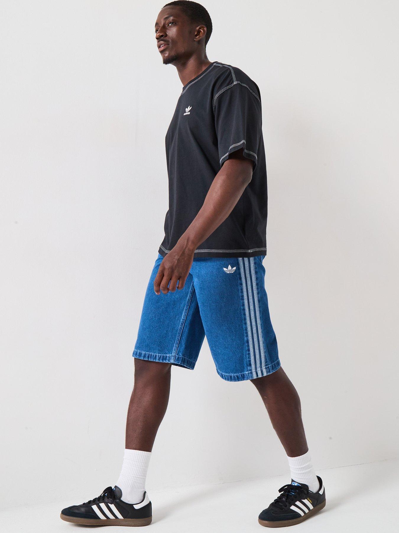 Image 4 of 5 of adidas Originals Mens Firebird Adicolor Denim Shorts - Denim