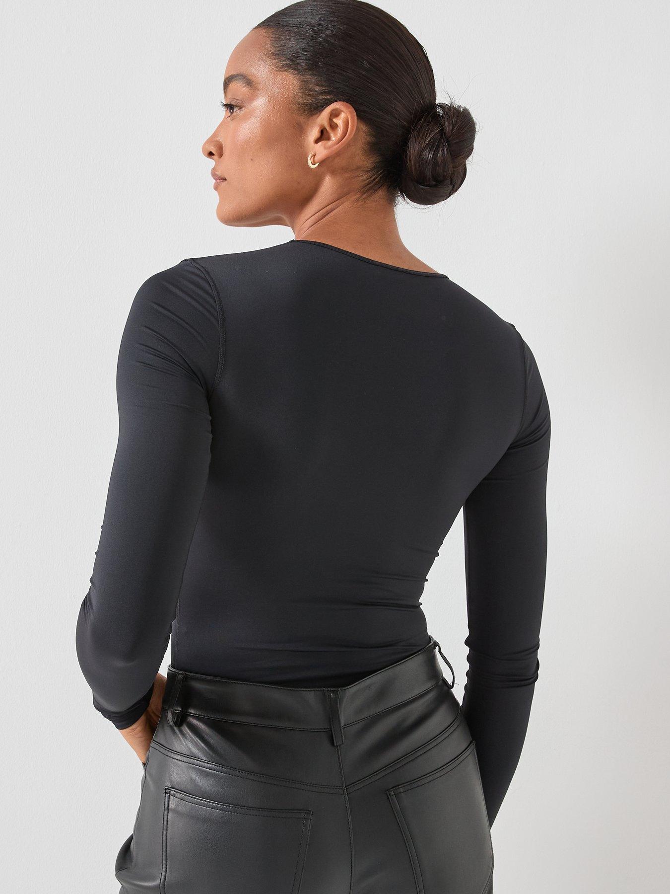  image of diesel-angelina-d-logo-long-sleeve-bodysuit-black