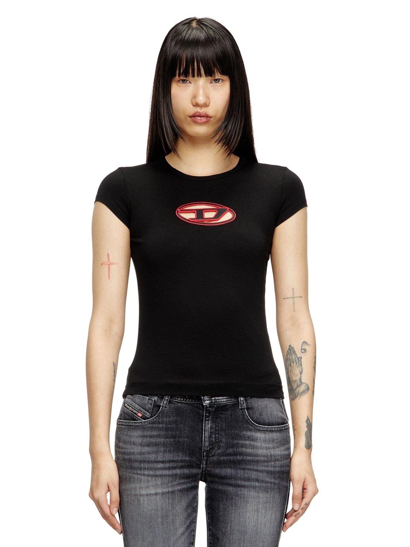 undefined T-angie Short Sleeve Logo T-shirt - Black