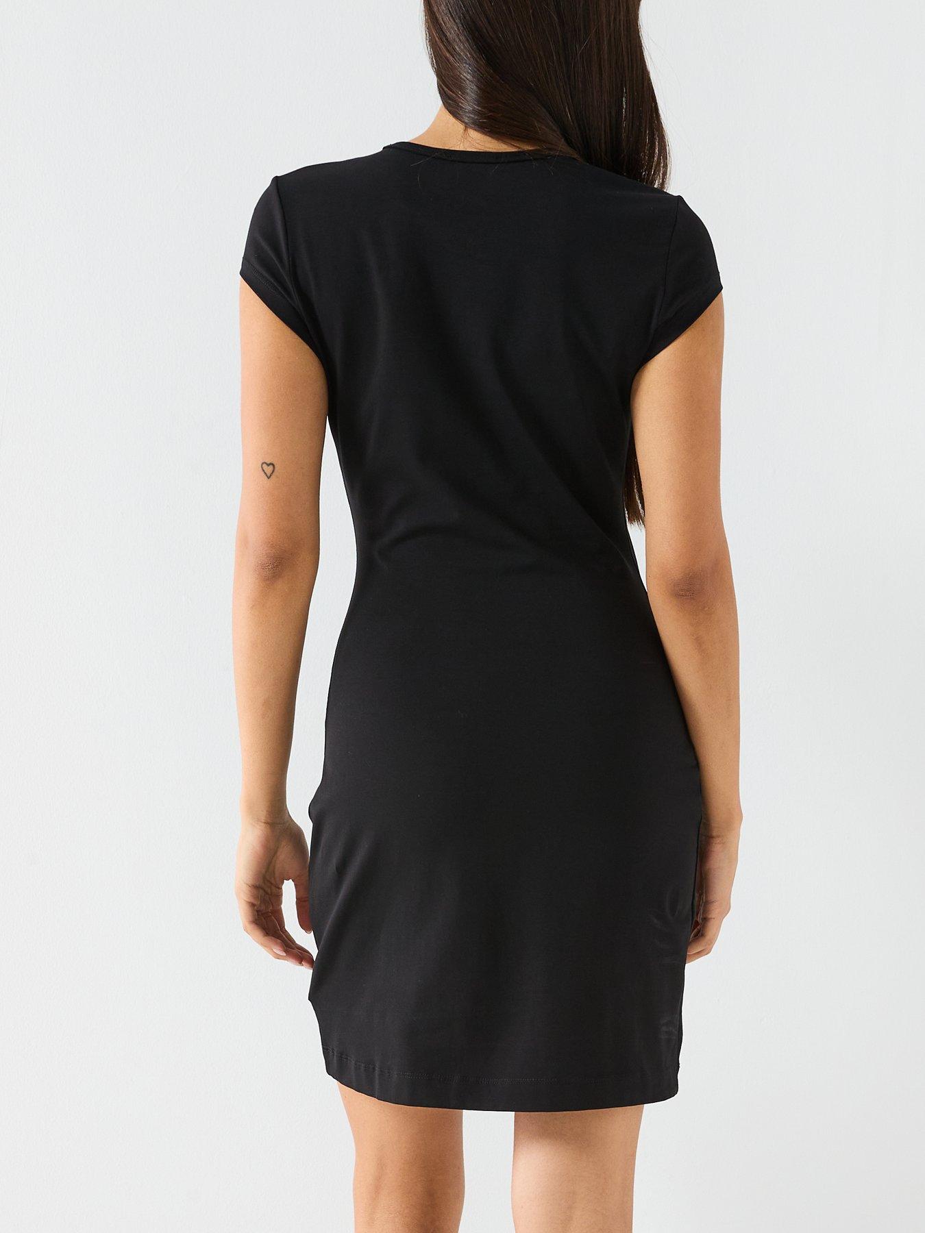 black glam dress Black Jersey Gathered Maxi Dress – self-portrait-US main image 0