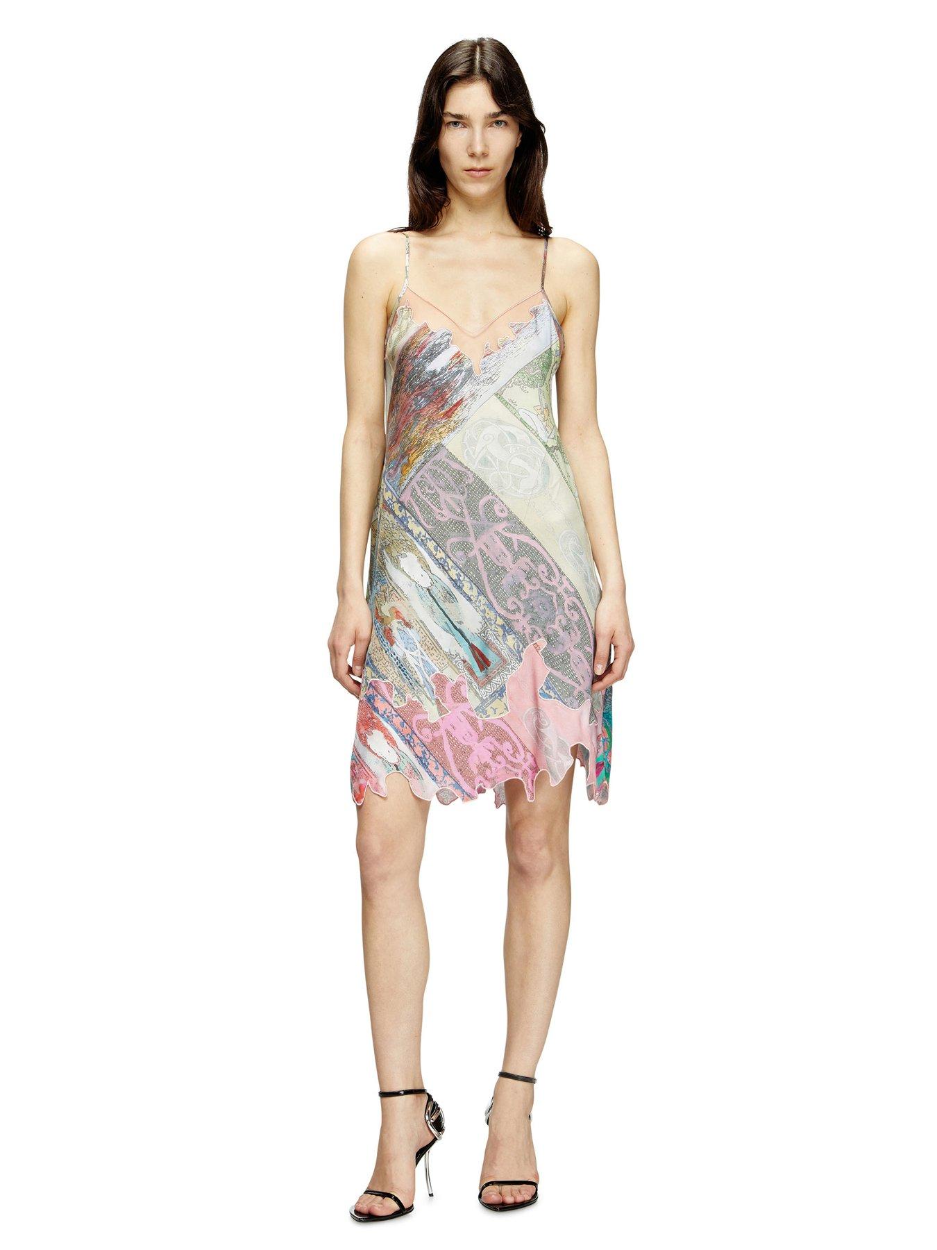 Image 1 of 4 of Diesel D-aria Printed Slip Mini Dress - Multi