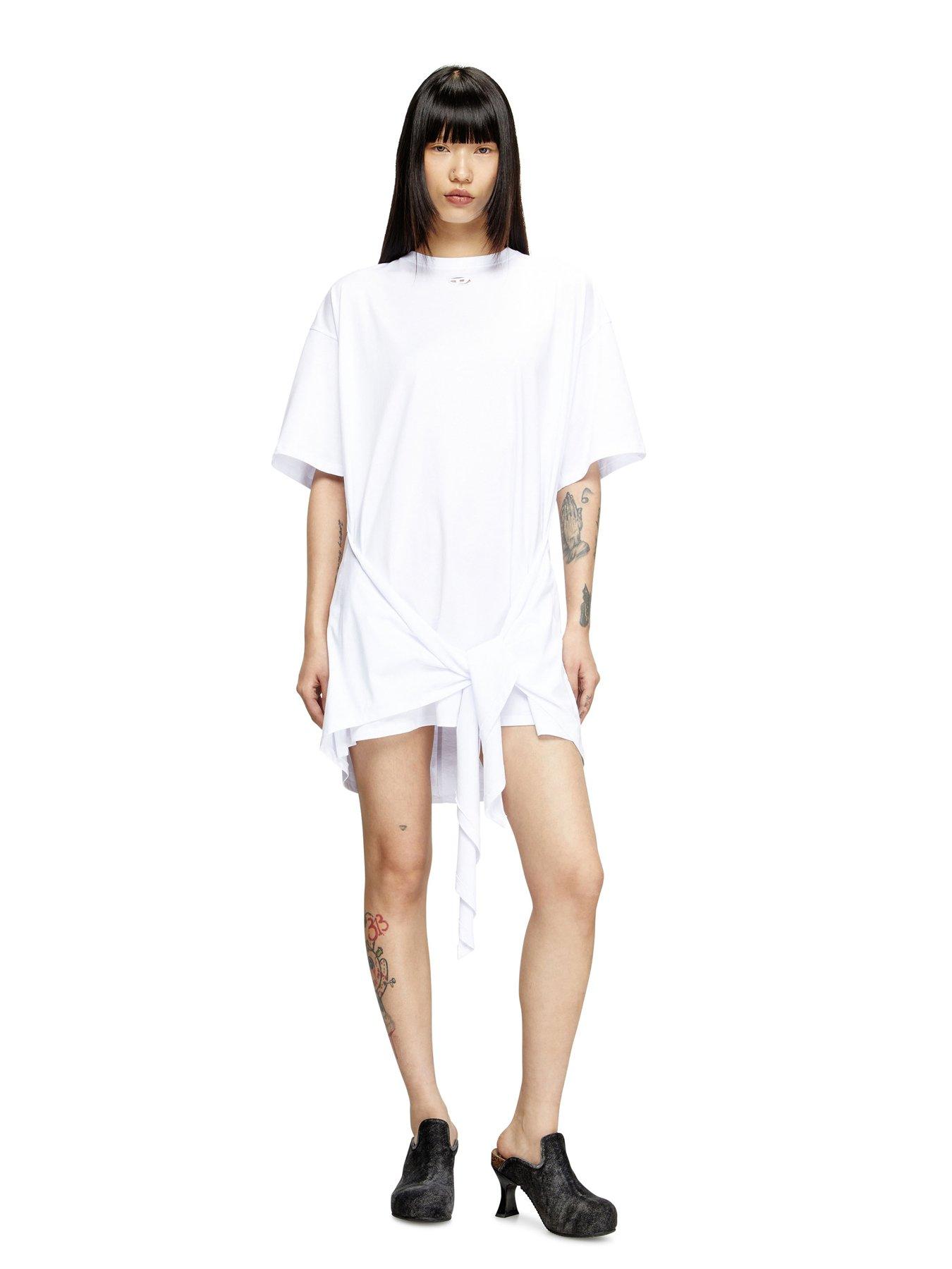 undefined D-eivor Wrap T-shirt Dress - White