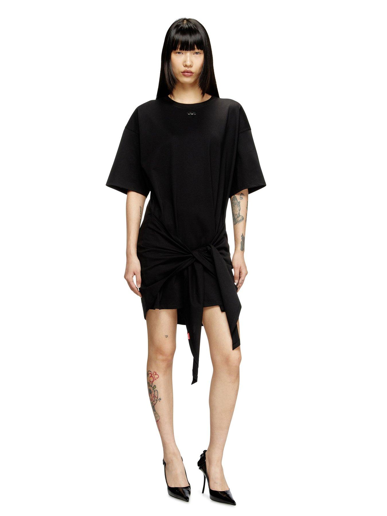 undefined D-Eivor Wrap T-Shirt Dress - Black
