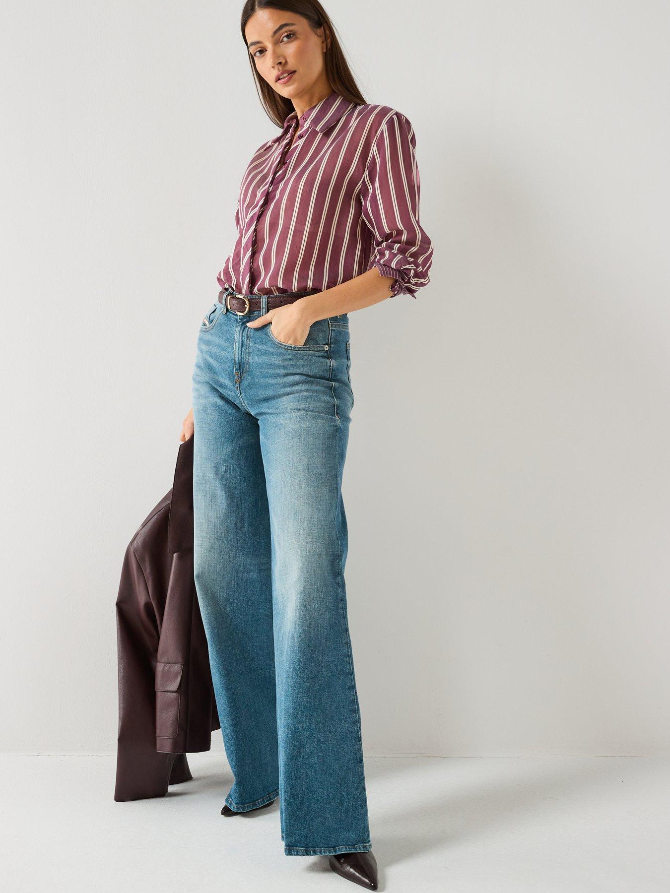  image of diesel-1978-d-akemi-wide-leg-jeans-mid-wash