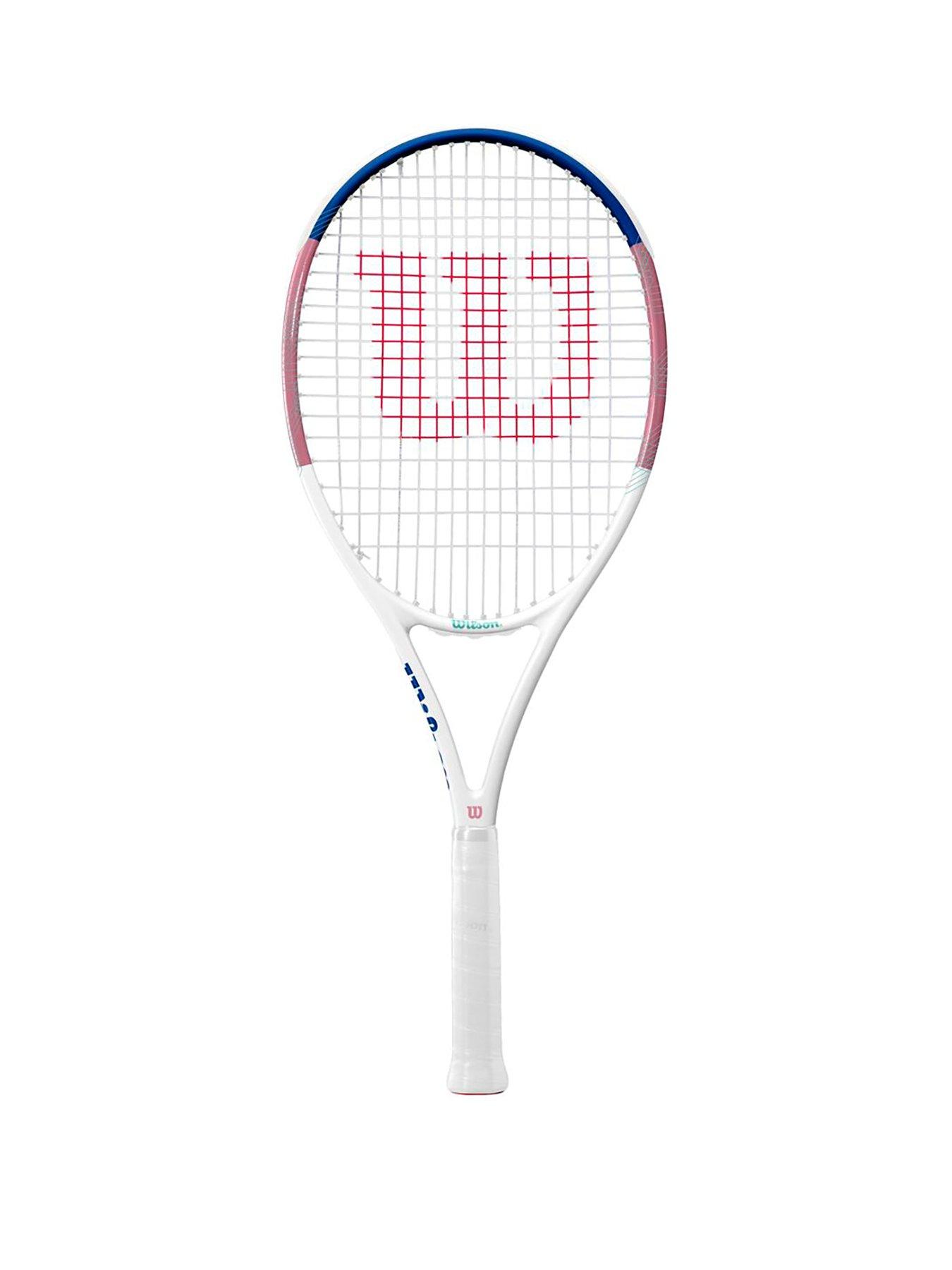 front image of wilson-allure-105-adult-tennis-racket-size-2-white