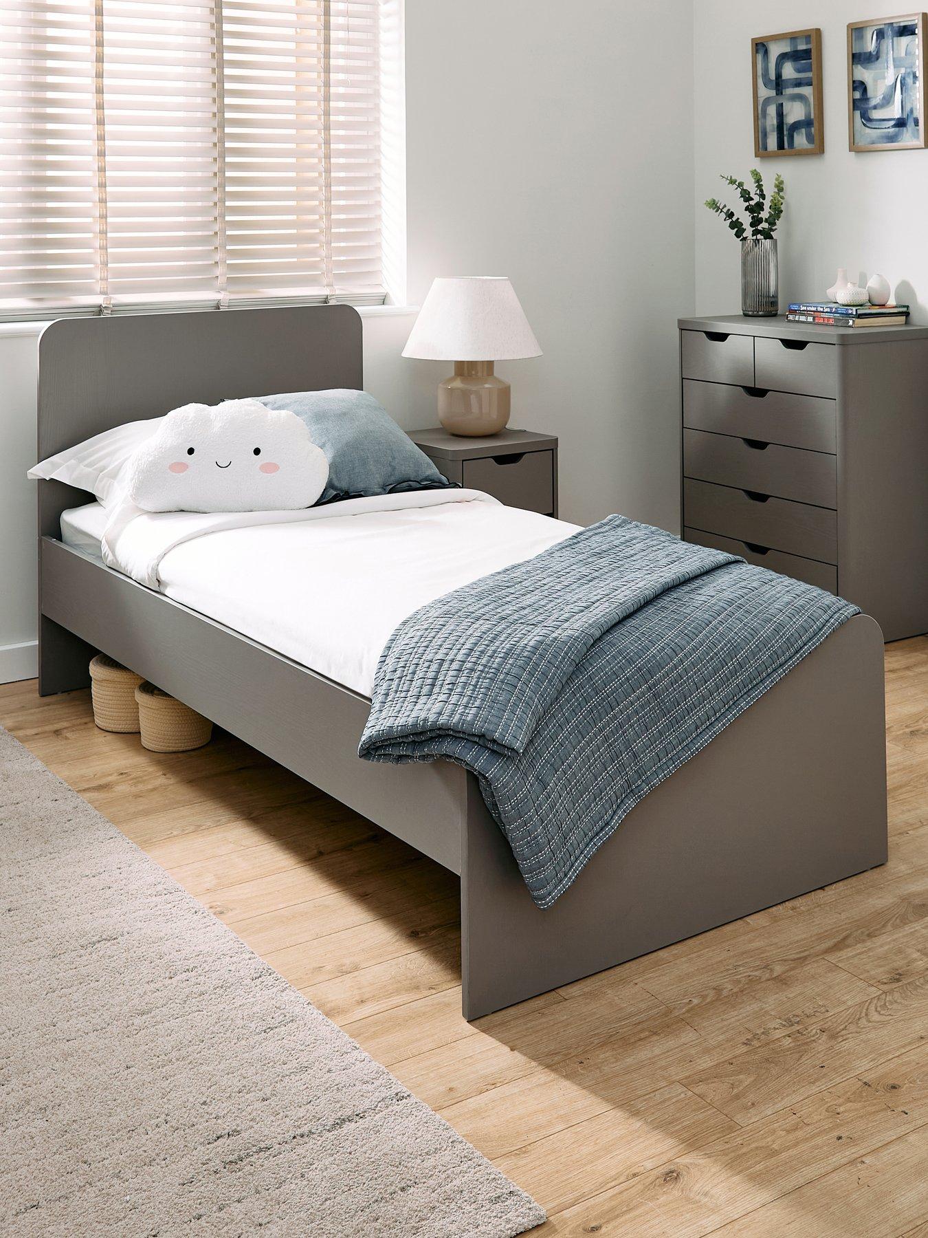 Image 1 of 6 of Very Home Aspen Children's&nbsp;Single Bed with Mattress Options (Buy &amp; SAVE!)&nbsp;- Grey Oak