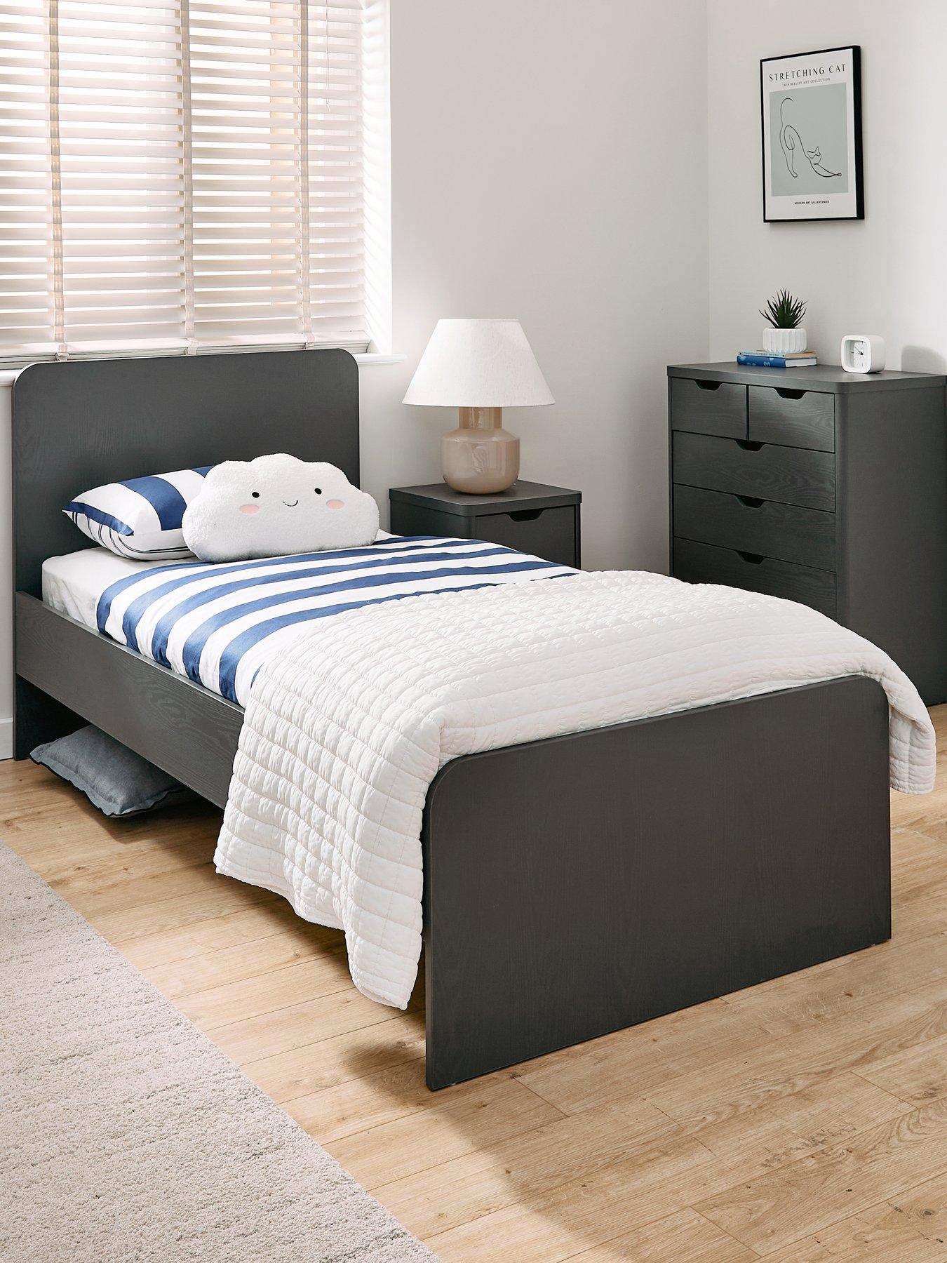 Very Home Aspen Children's Single Bed with Mattress Options (Buy  &  SAVE!) - Grey
