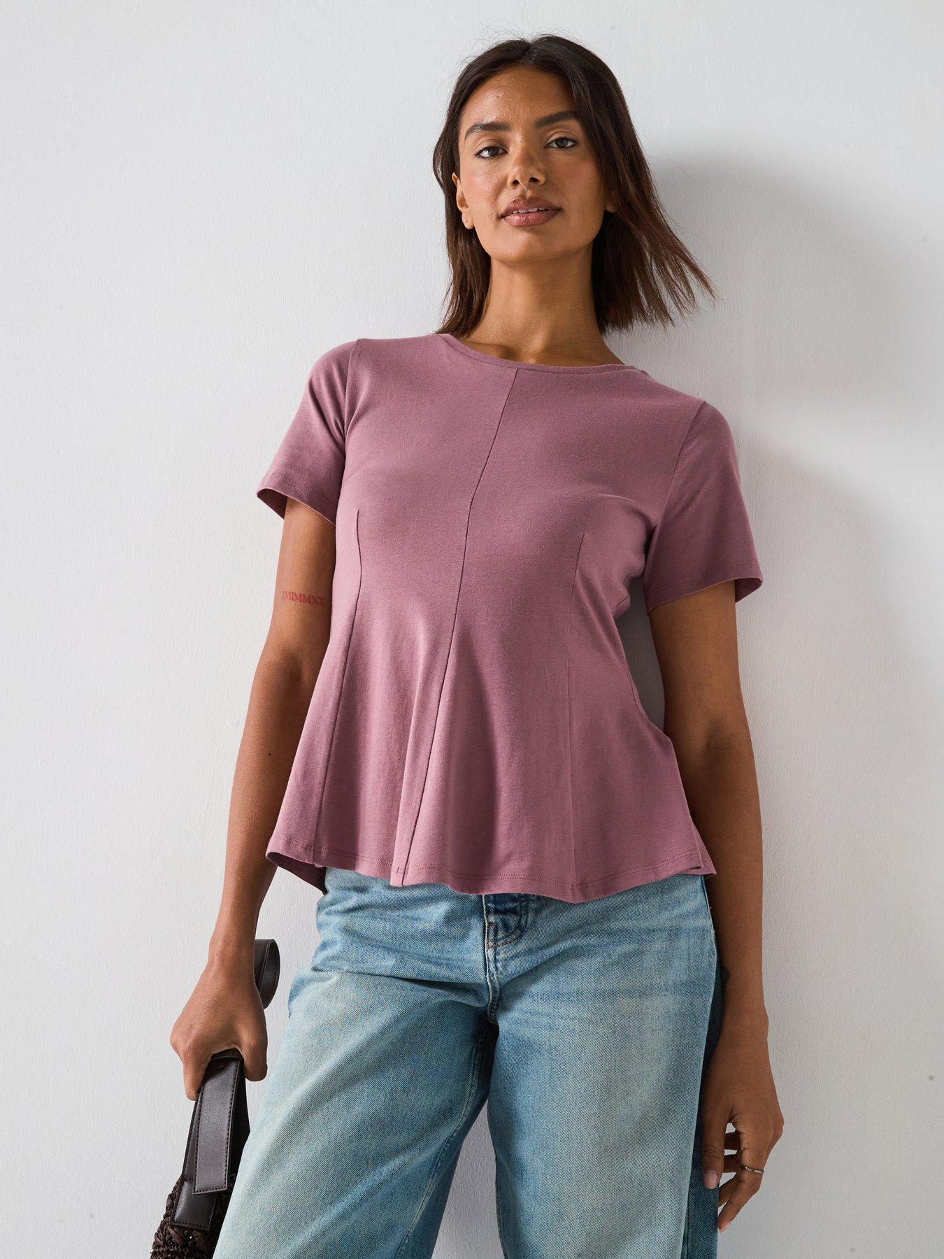 V by Very Seam Detail T-Shirt - Red