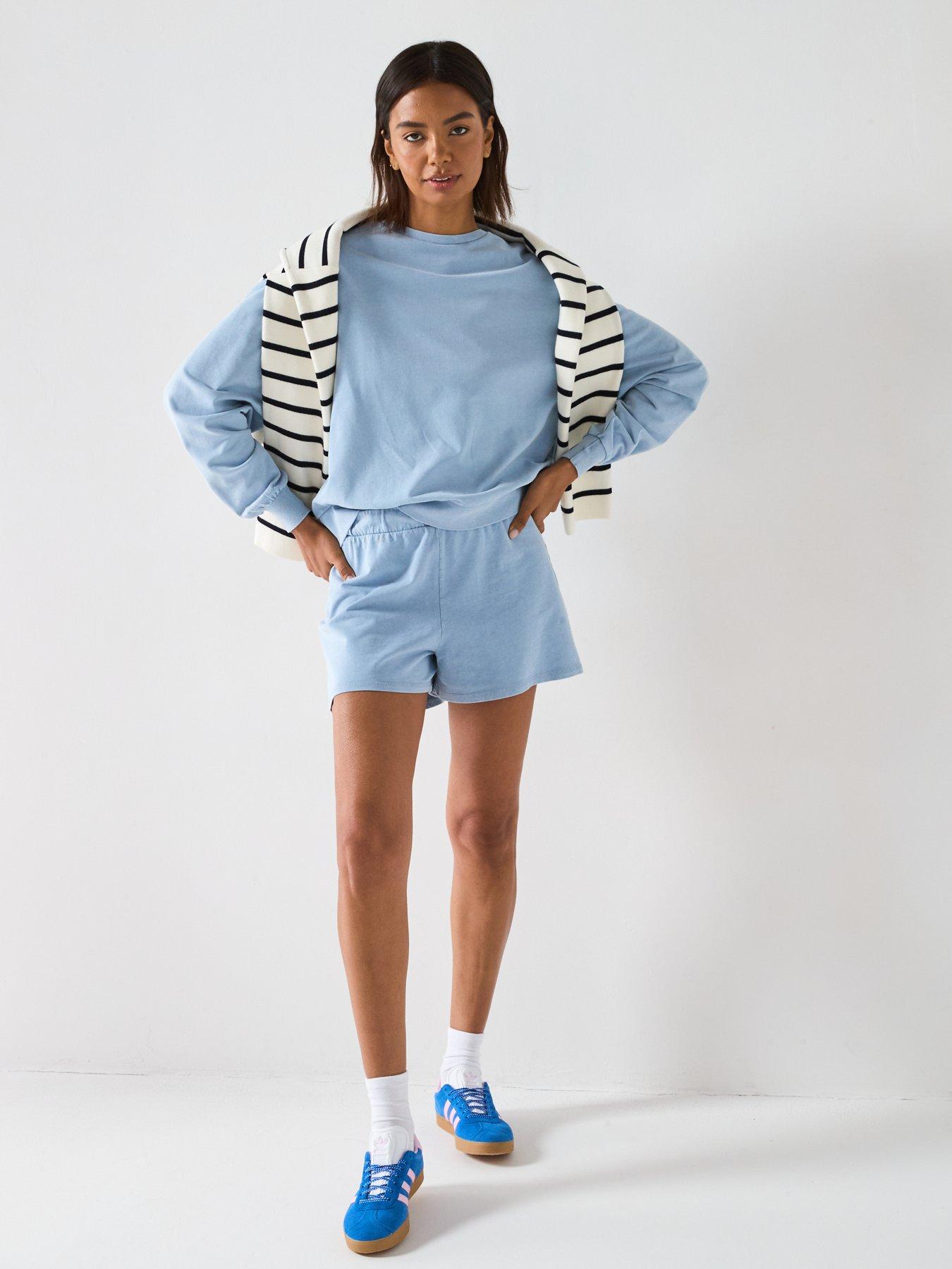 Image 3 of 6 of V by Very Washed Jog Shorts - Blue