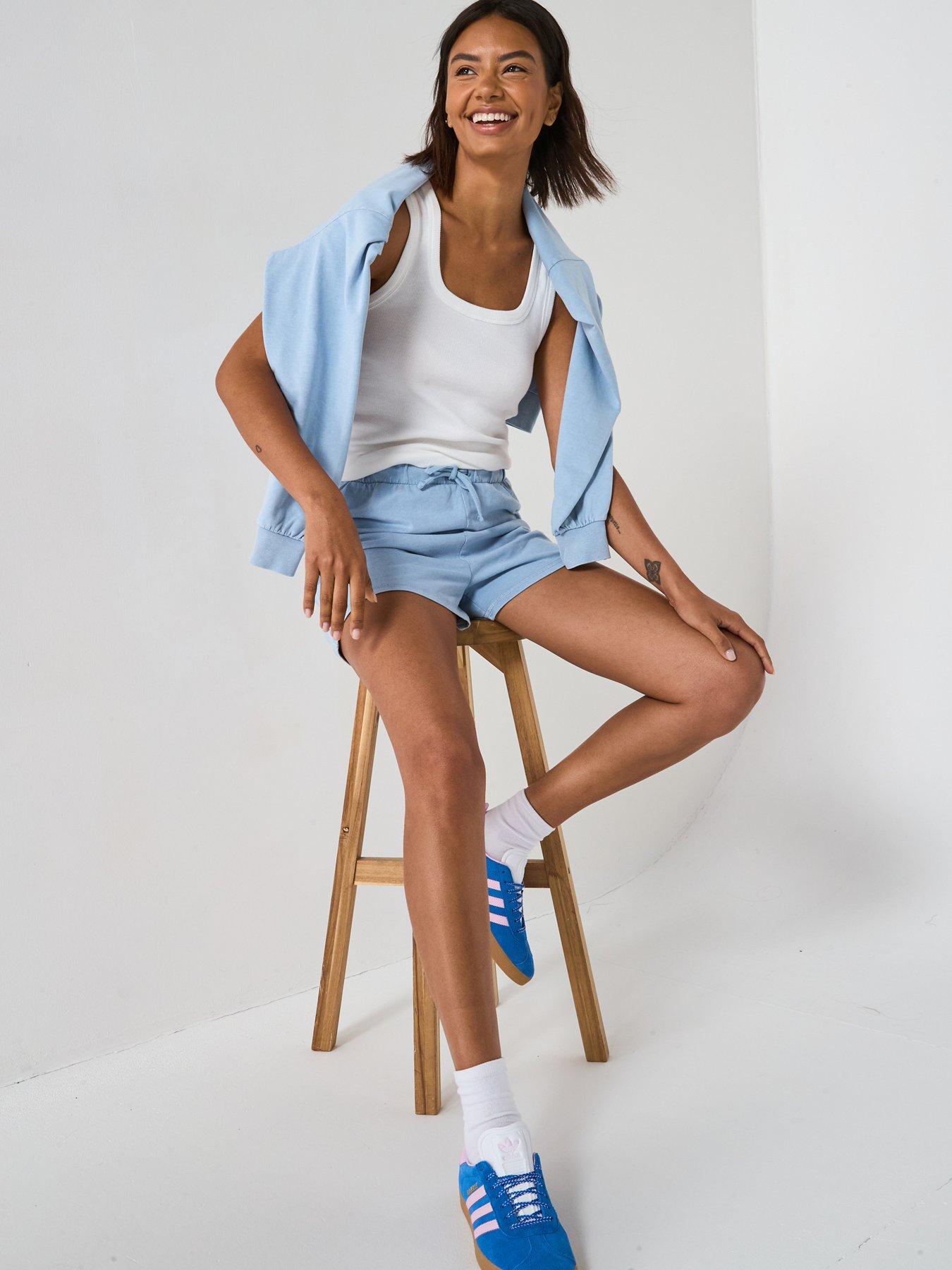 Image 5 of 6 of V by Very Washed Jog Shorts - Blue