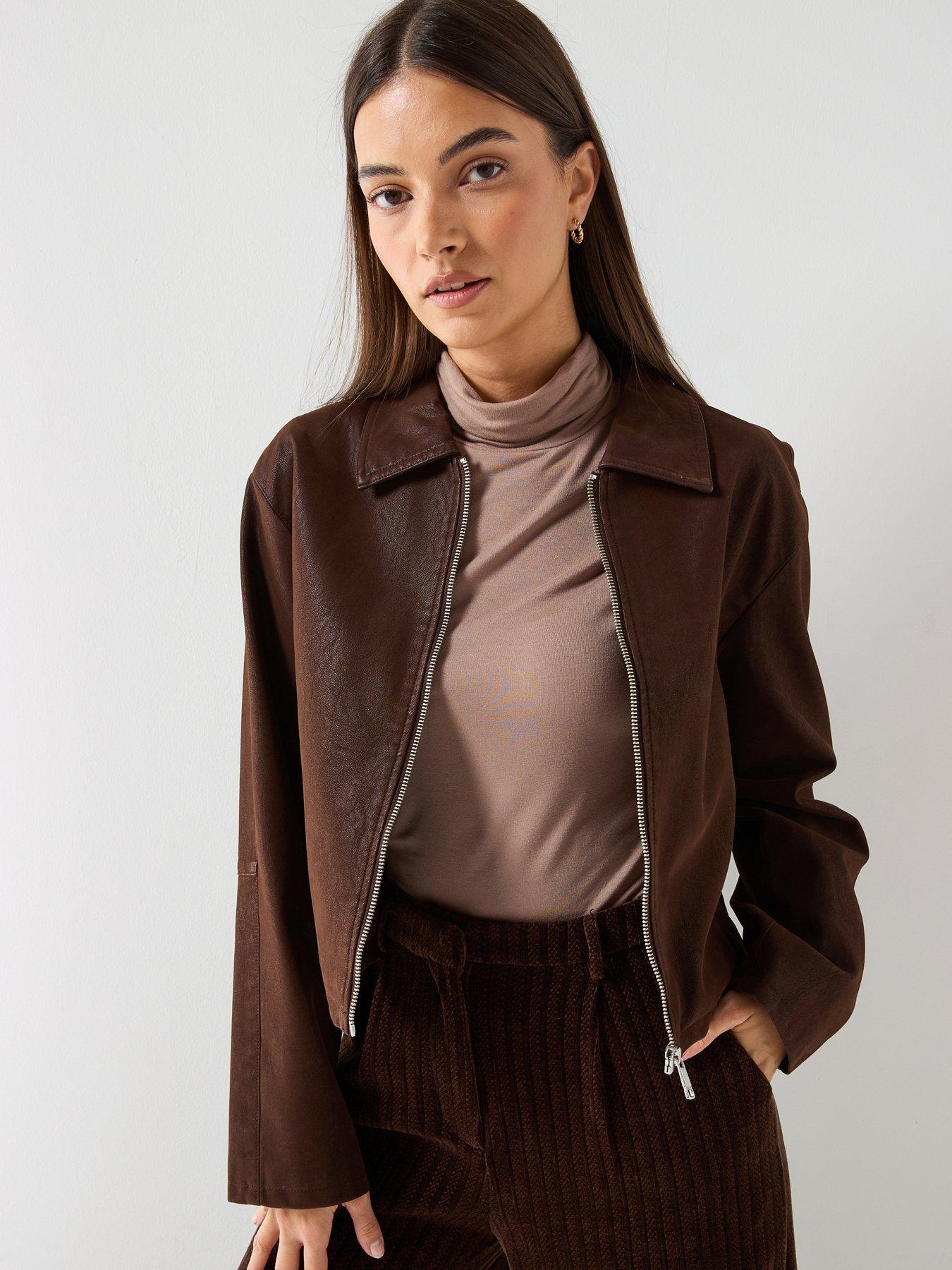 Only Onljona Faux Suede Jacket Otw - Brown