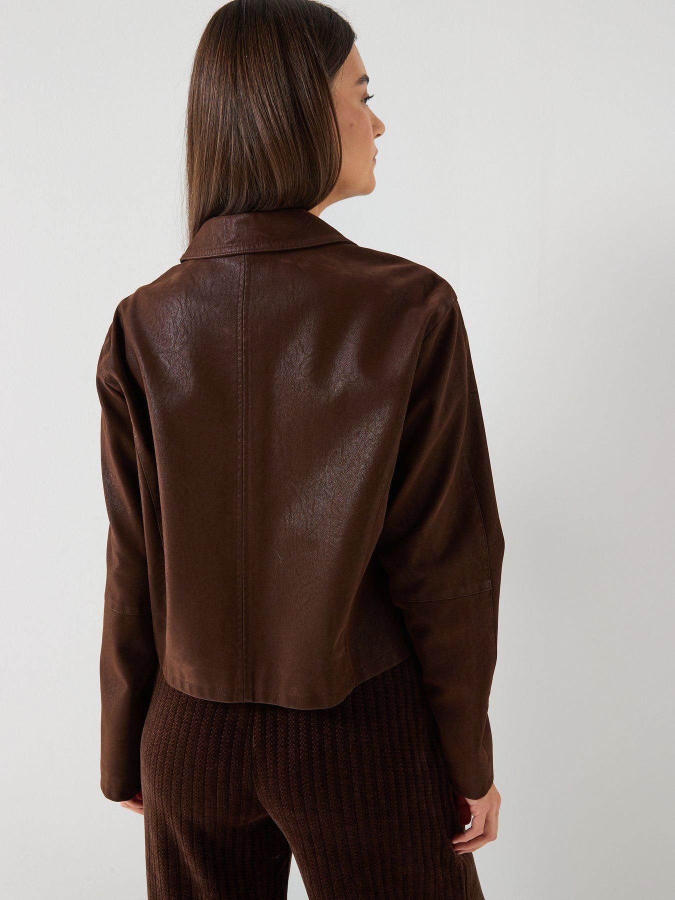  image of only-onljona-faux-suede-jacket-otw-brown