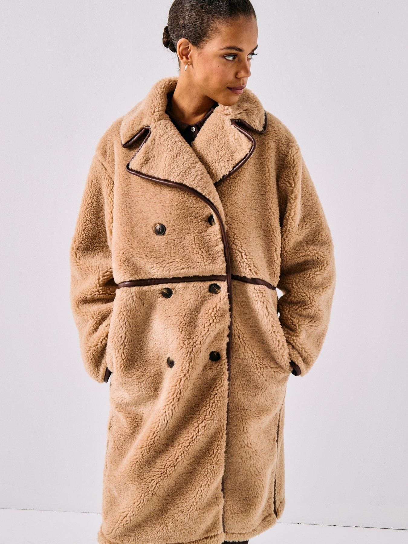 front image of only-onlcacey-life-bonded-coat-brown