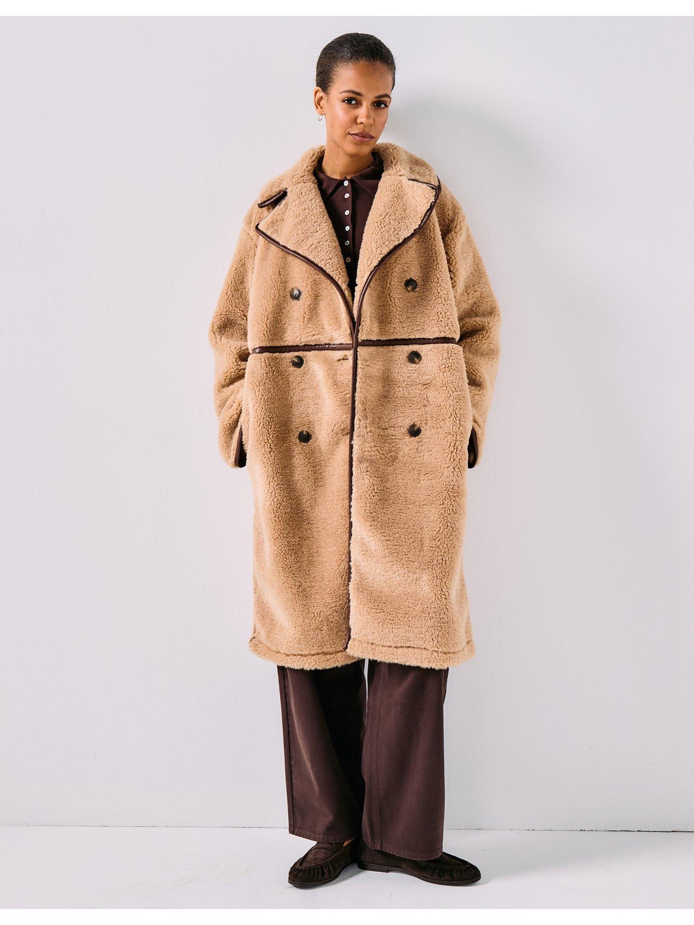  image of only-onlcacey-life-bonded-coat-brown