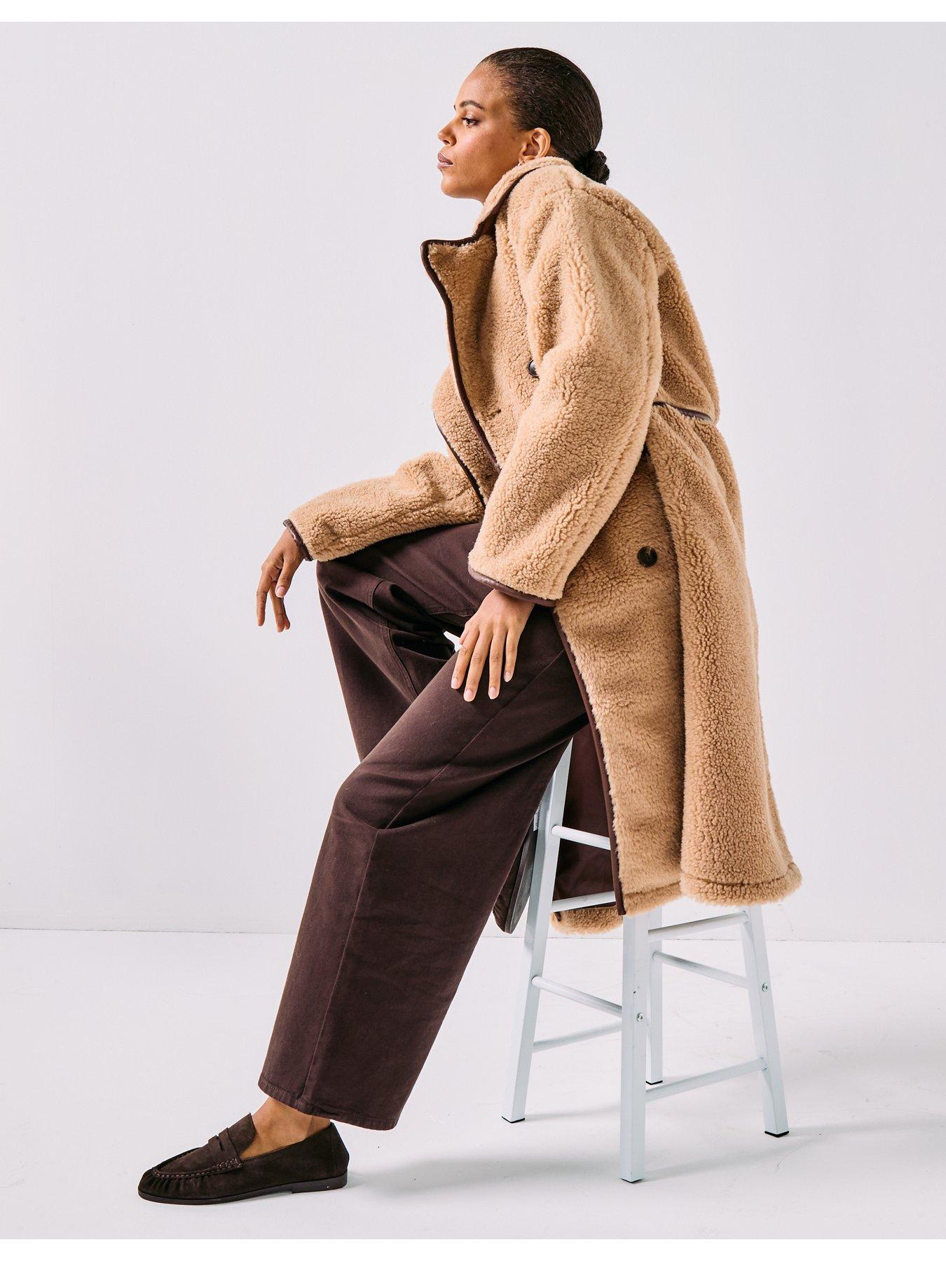  image of only-onlcacey-life-bonded-coat-brown