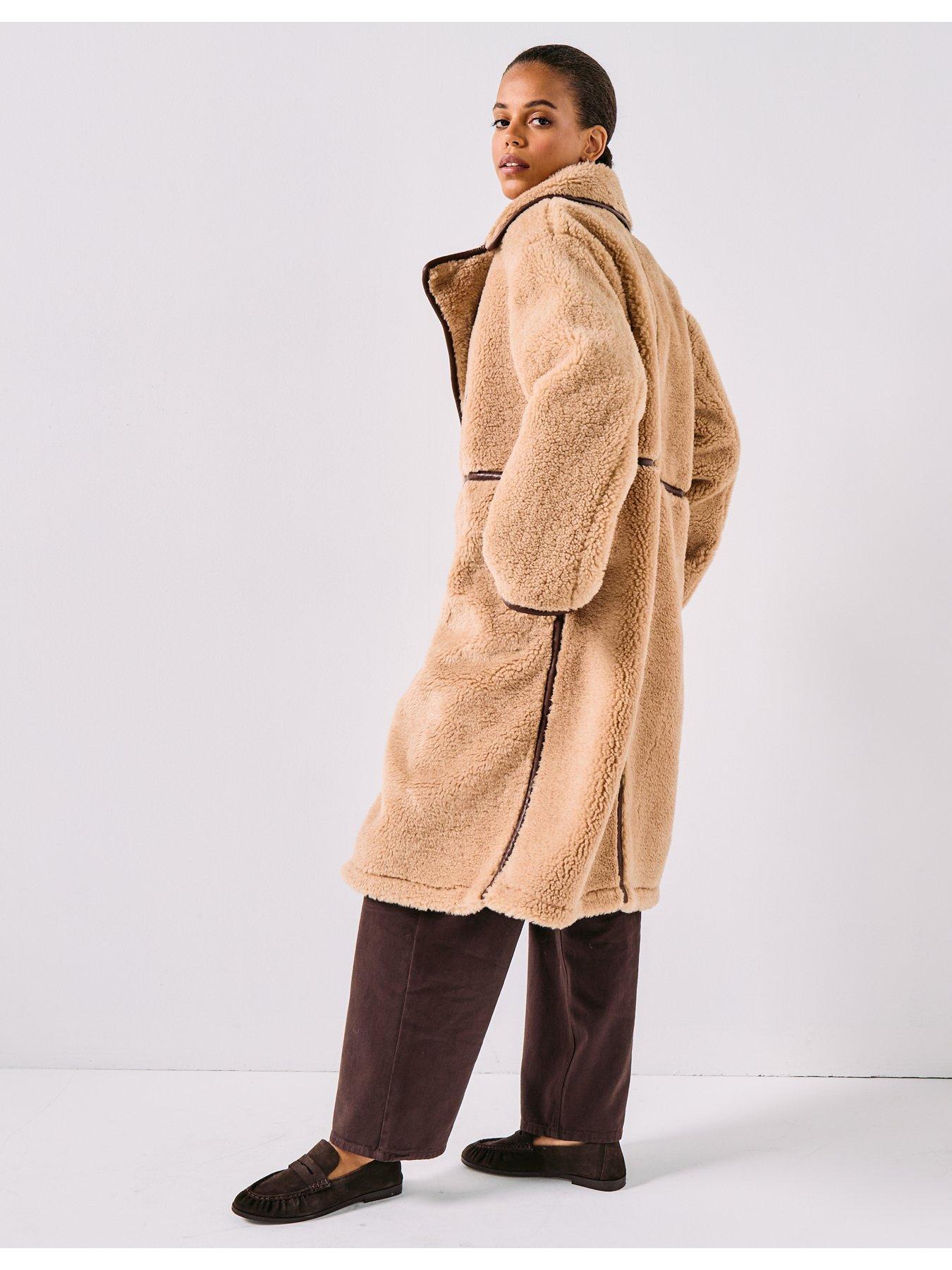  image of only-onlcacey-life-bonded-coat-brown