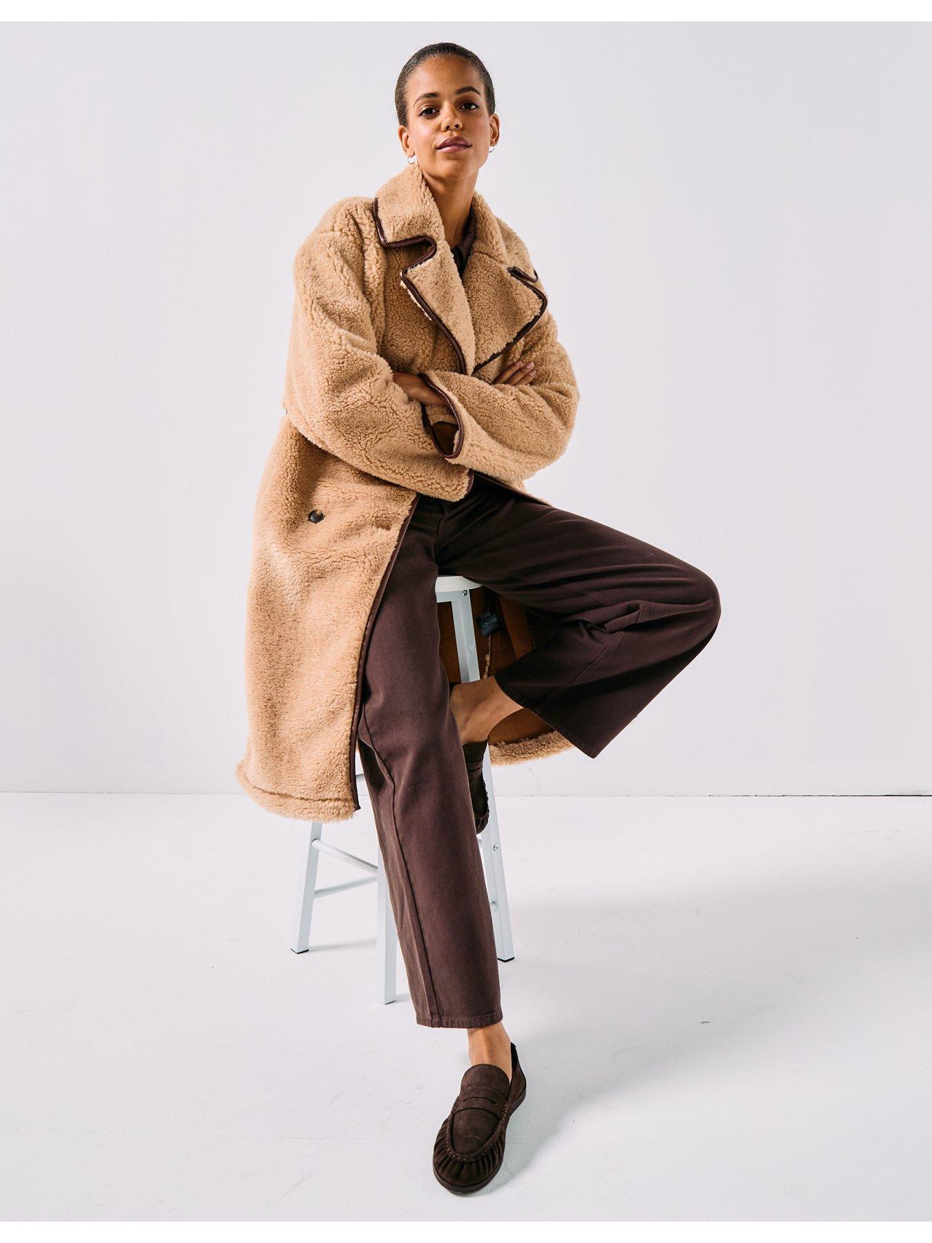  image of only-onlcacey-life-bonded-coat-brown