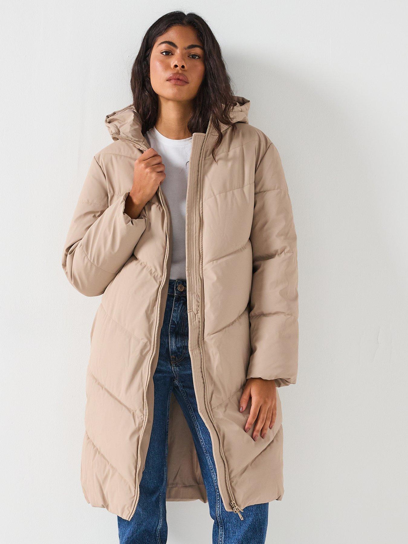 jdy-water-repellent-padded-coat-beige
