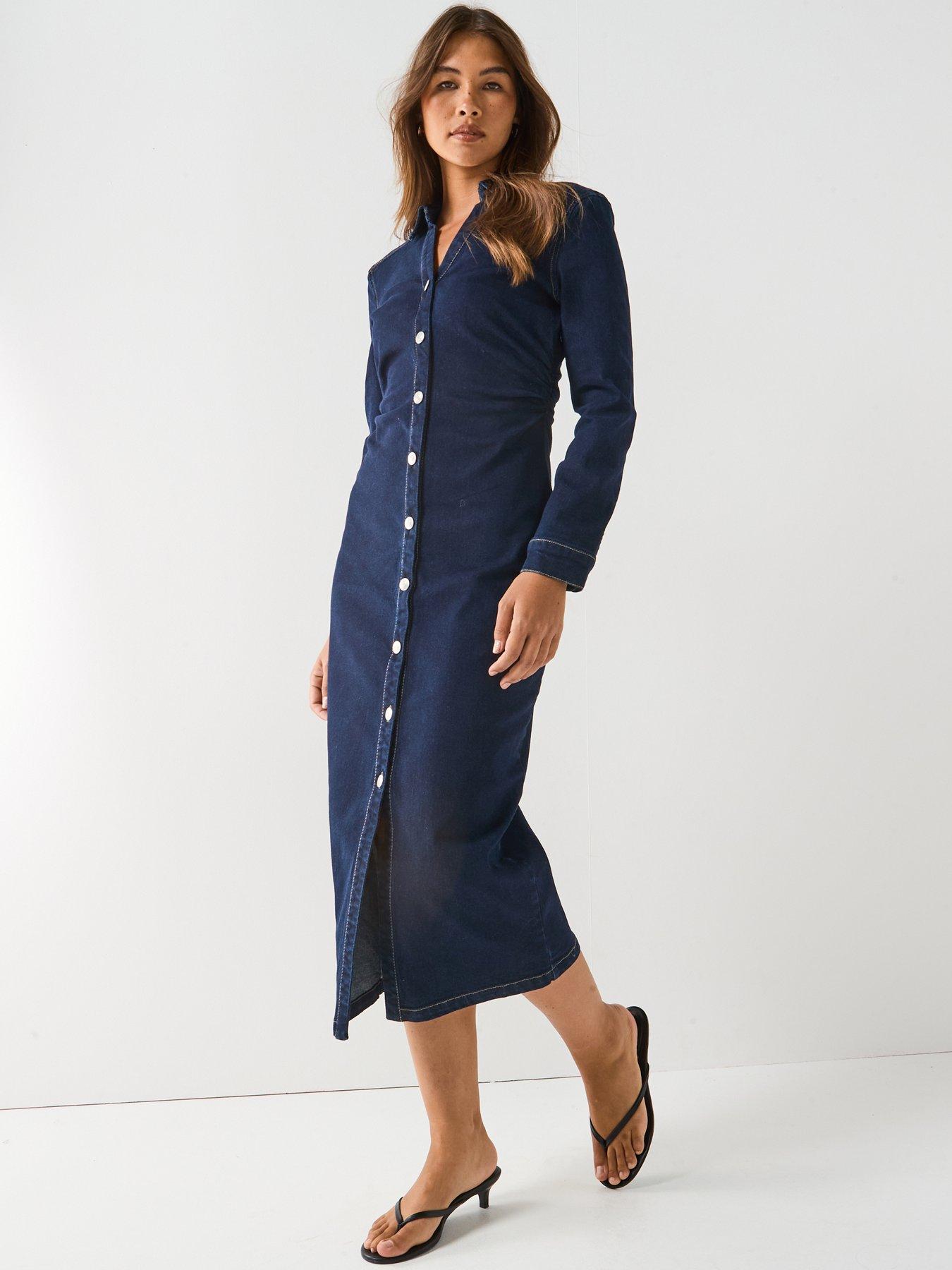 only-caitlin-long-sleeve-denim-dress-blue