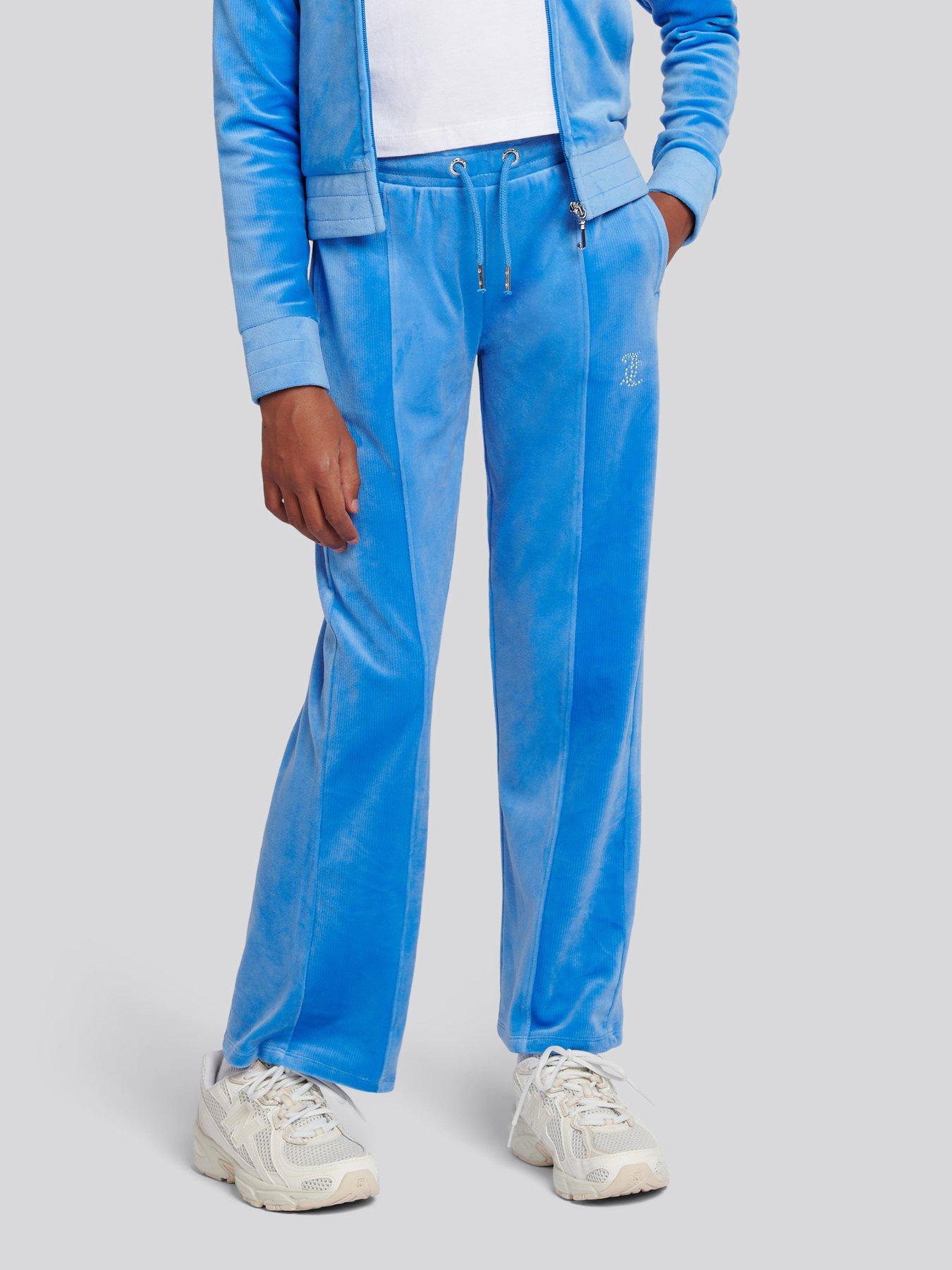 Juicy Couture Girls Cord Panelled Straight Leg Joggers - Blue