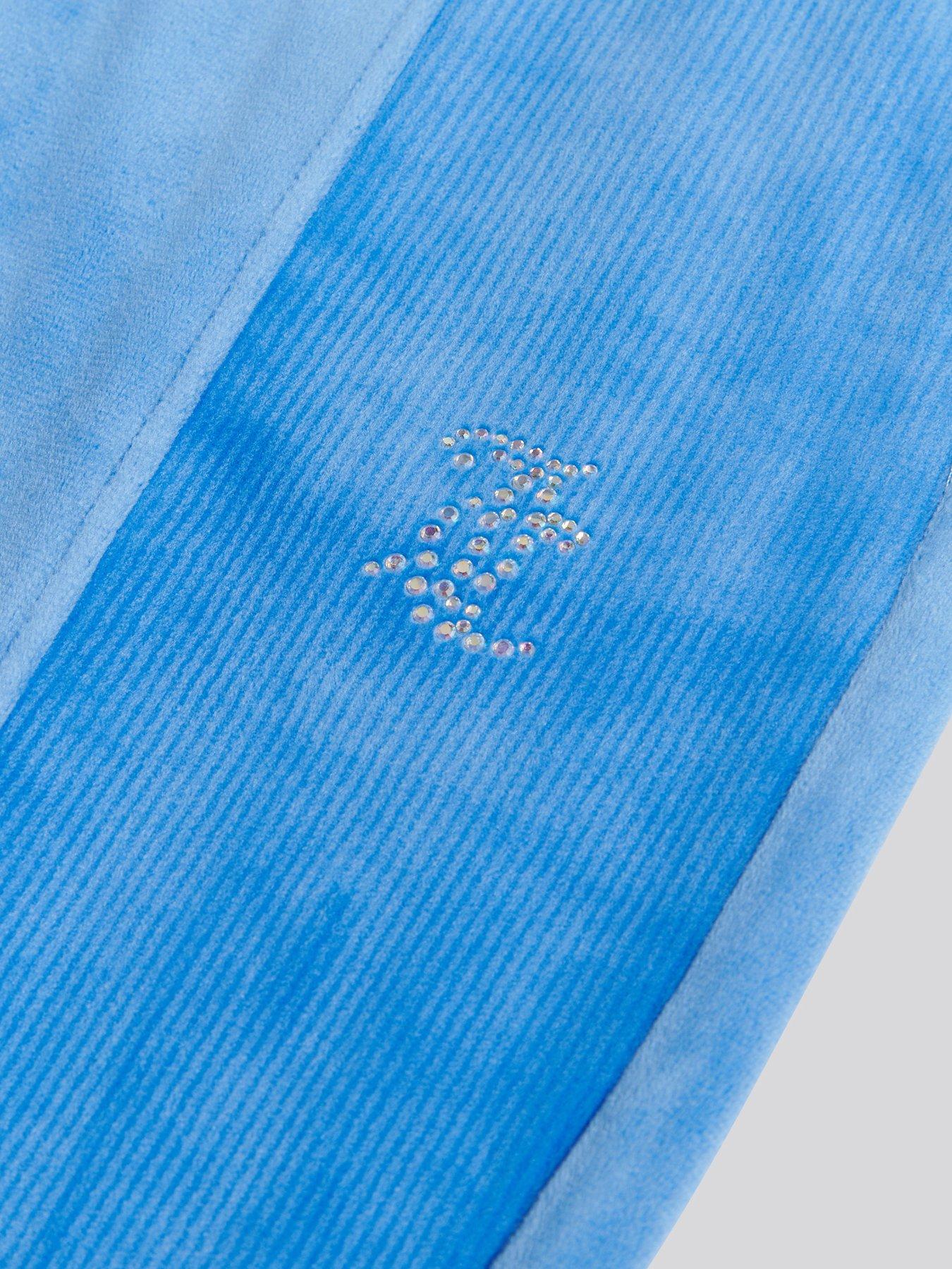  image of juicy-couture-girls-cord-panelled-straight-leg-joggers-blue
