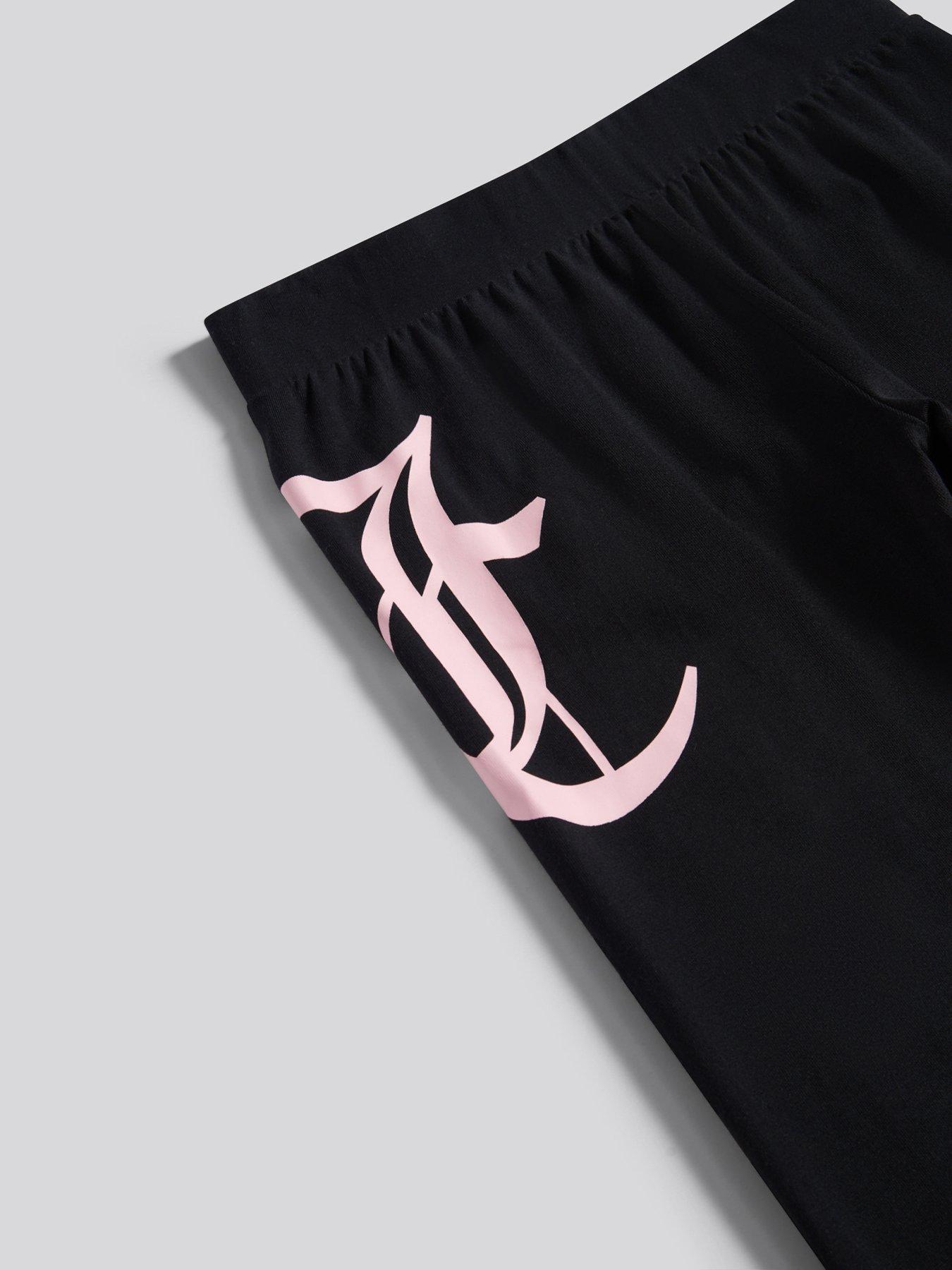  image of juicy-couture-girls-large-logo-leggings-black
