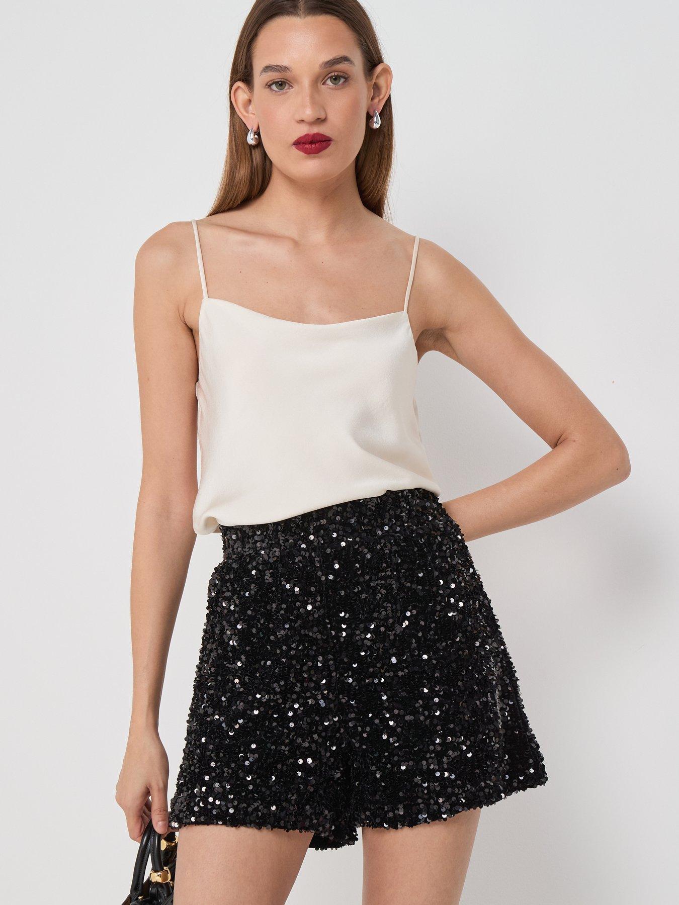  image of only-onlconfidence-sequin-shorts-black