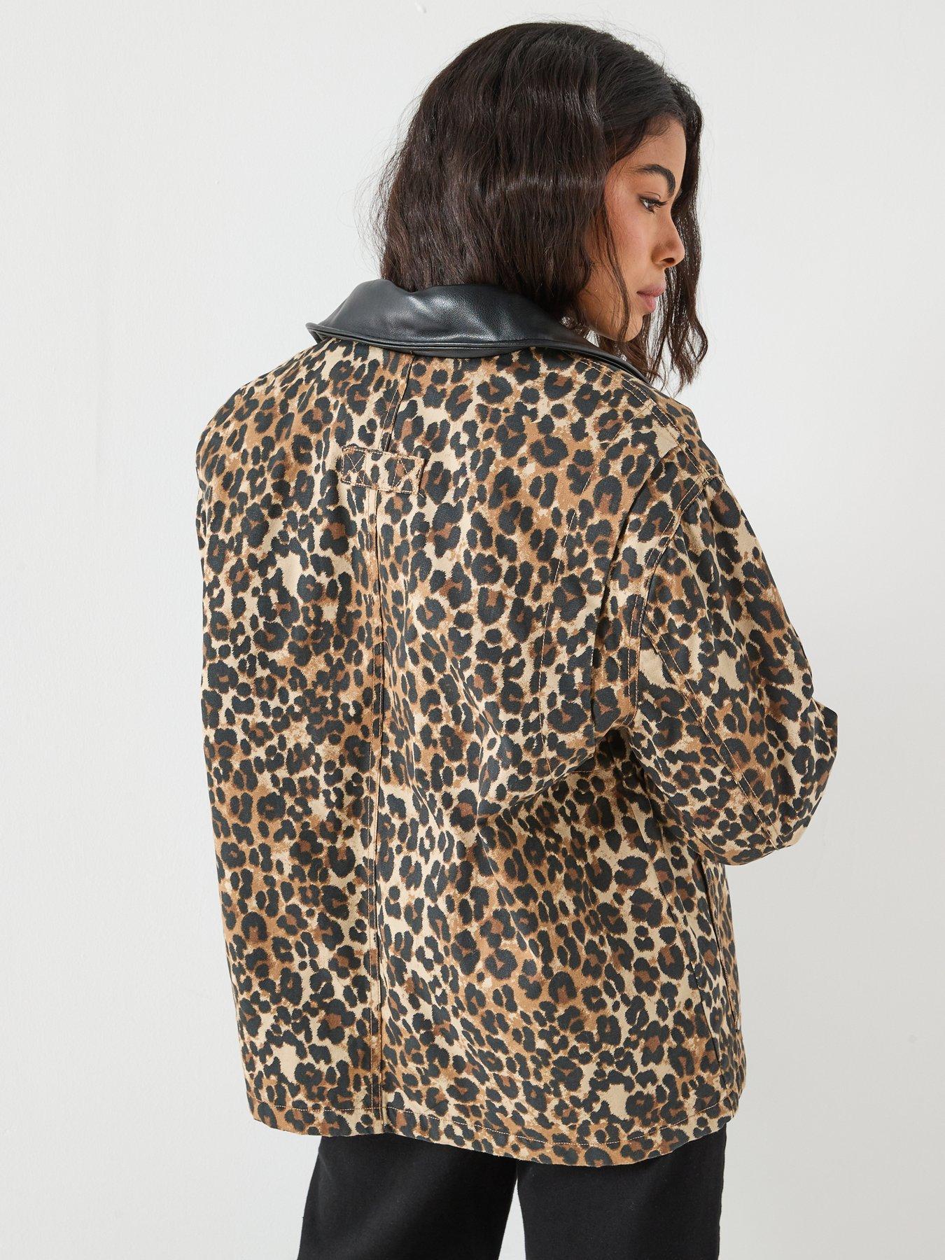  image of only-canvas-pu-collar-jacket-multi