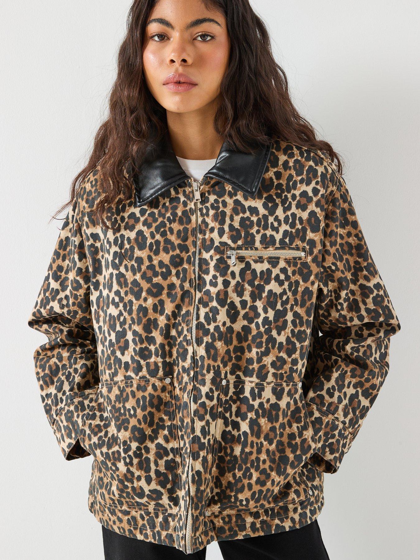  image of only-canvas-pu-collar-jacket-multi