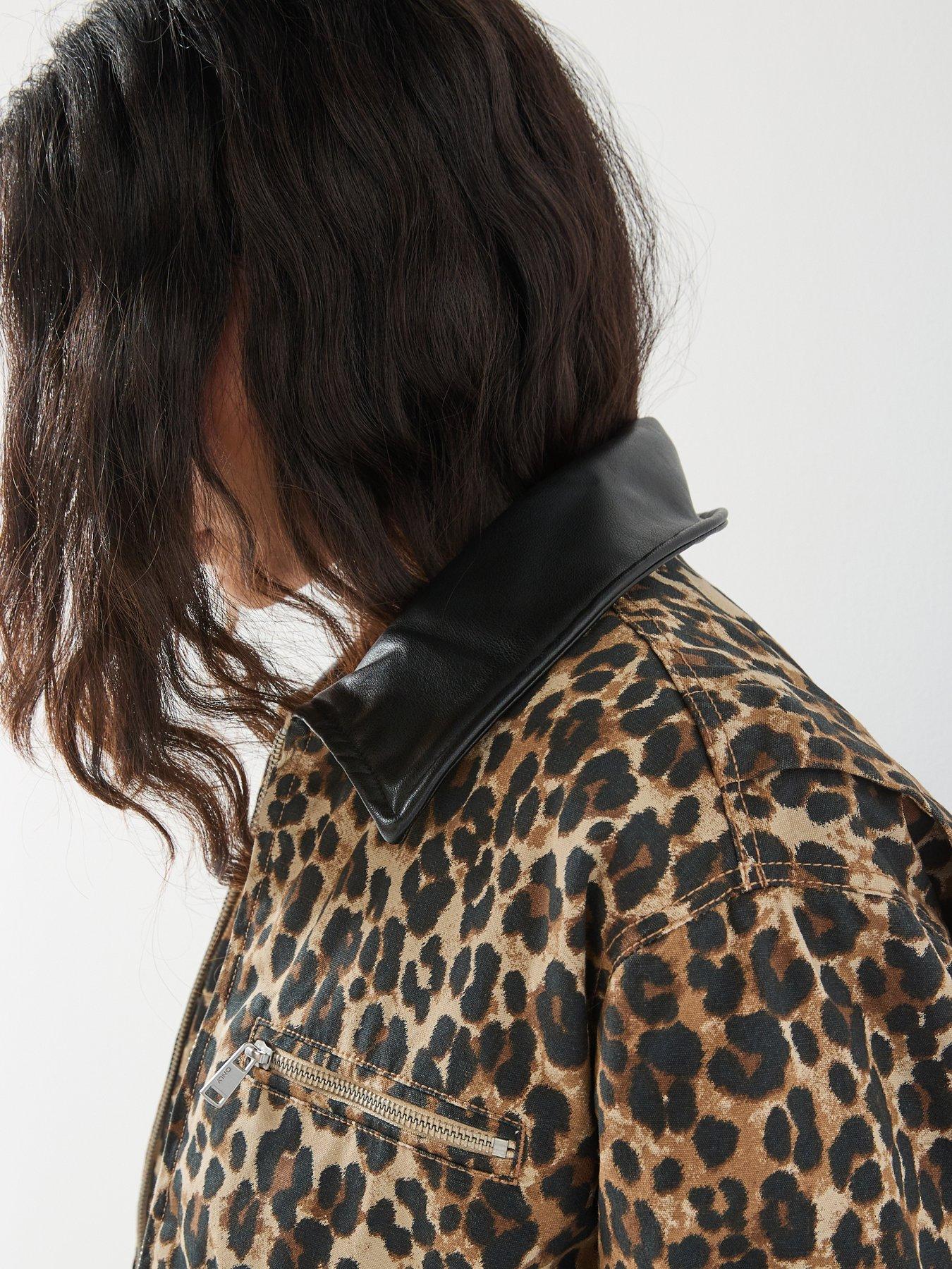  image of only-canvas-pu-collar-jacket-multi