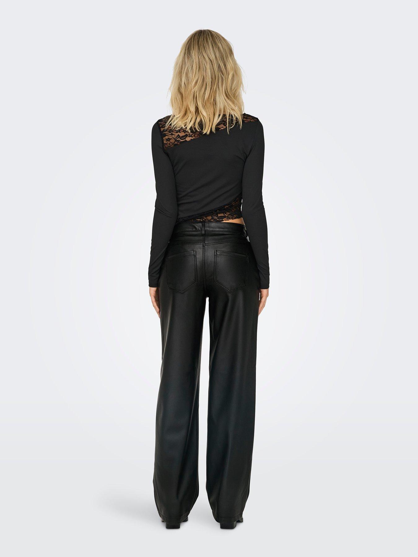  image of only-straight-faux-leather-pant-black