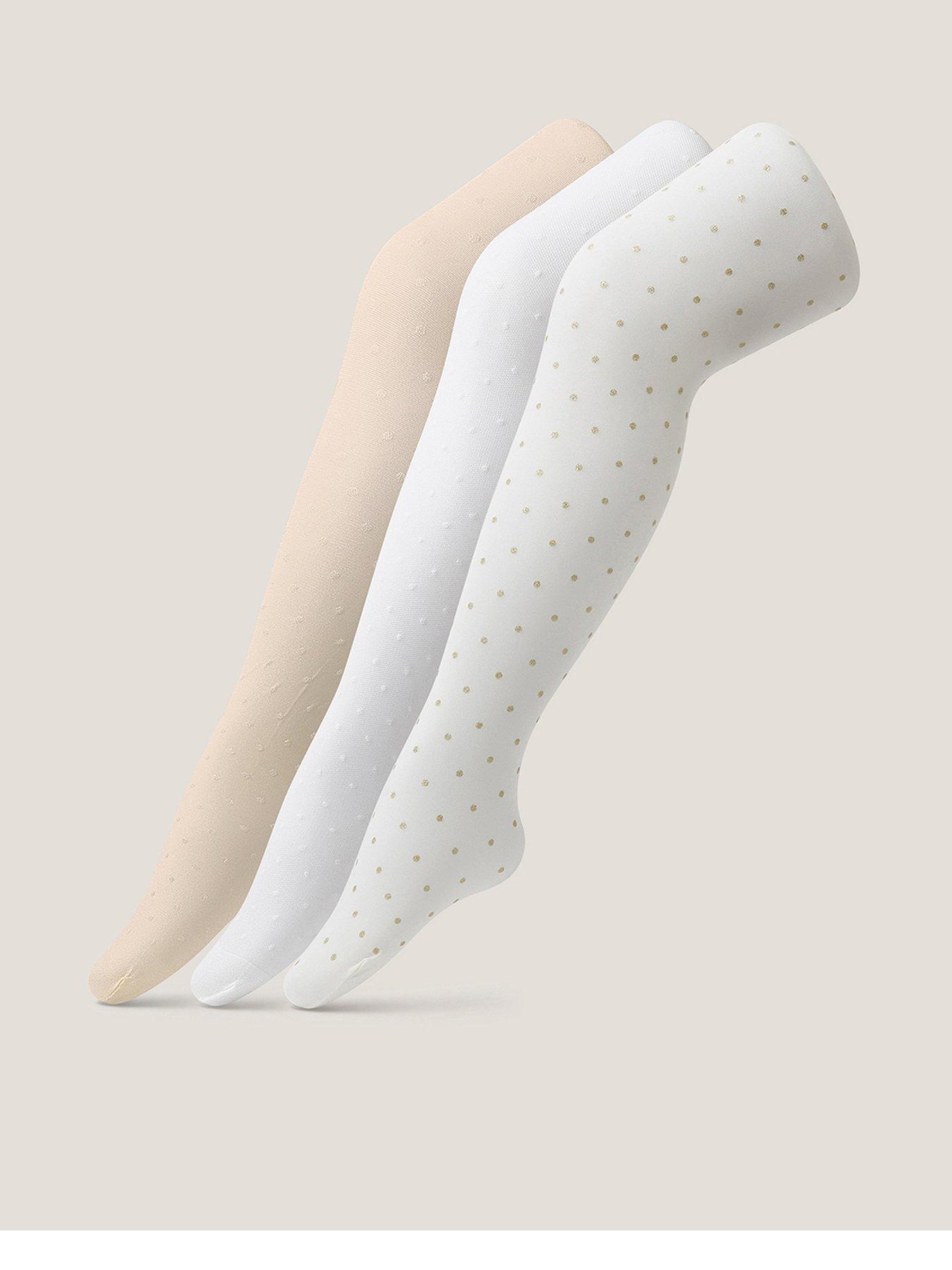 undefined Girls 3 Pack Spot Tights - Multi
