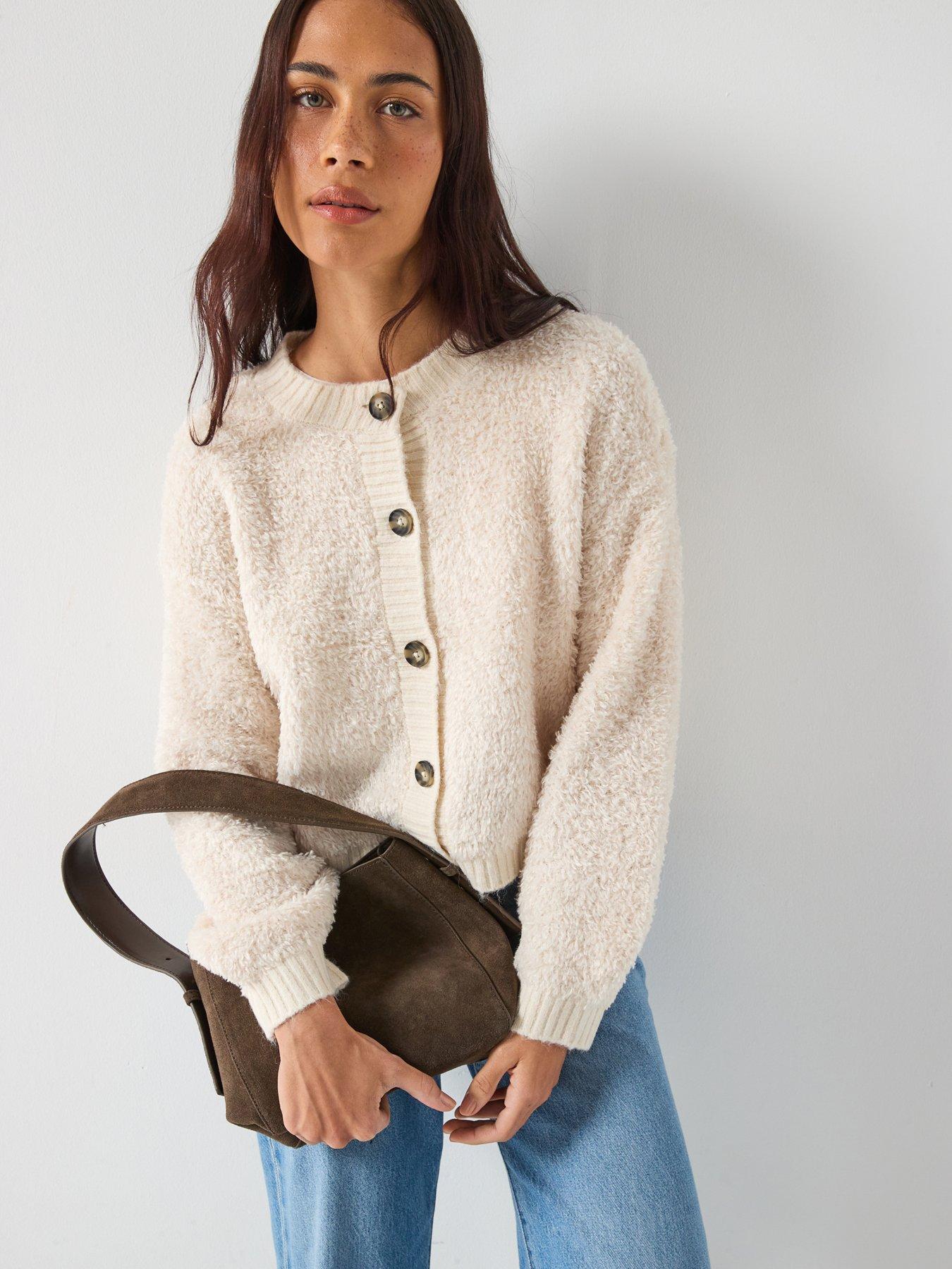 jdy-long-sleeve-boucle-cardigan-beige
