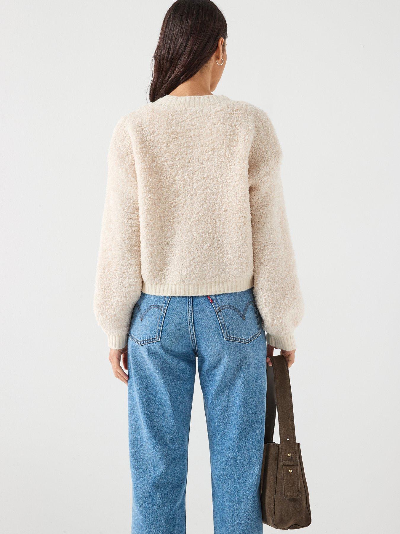  image of jdy-long-sleeve-boucle-cardigan-beige