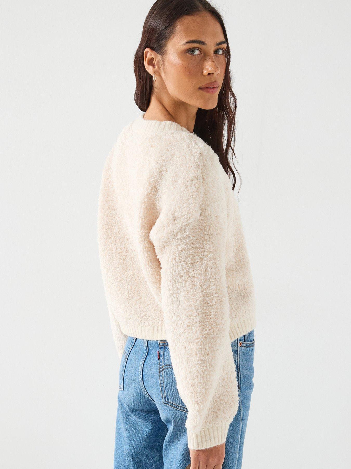  image of jdy-long-sleeve-boucle-cardigan-beige