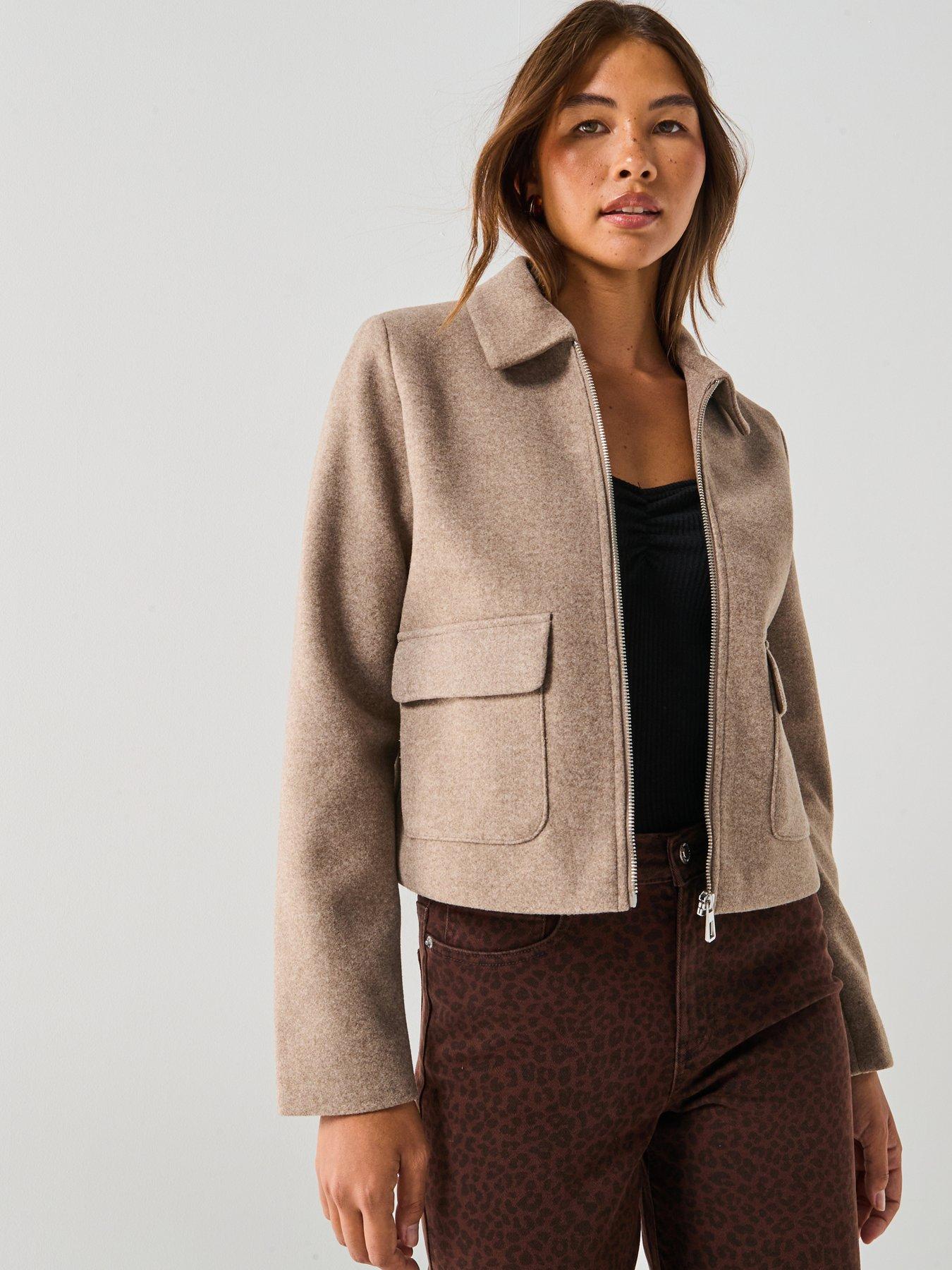Only Zip Short Jacket - Beige
