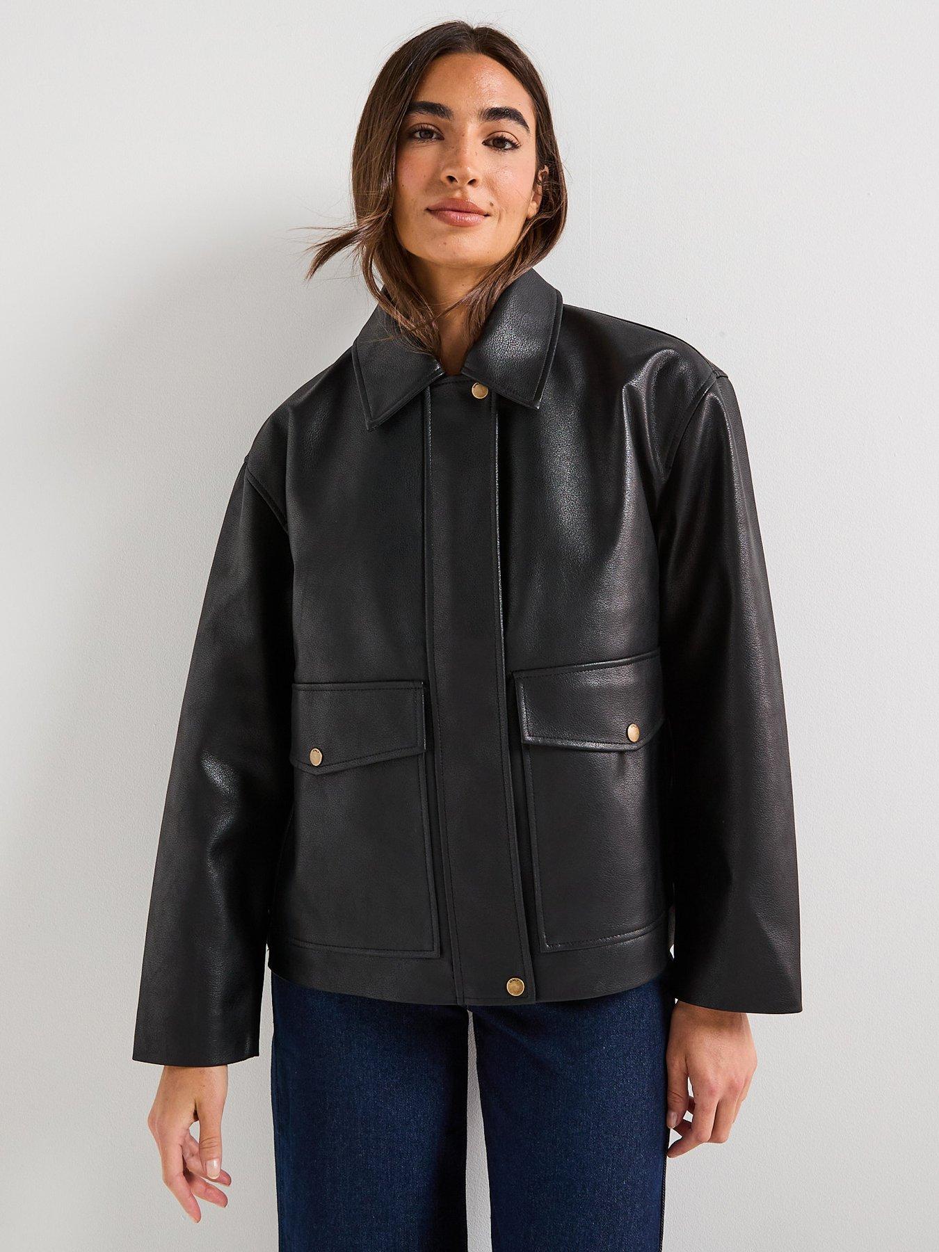 undefined Jasmin Faux Leather Jacket - Black
