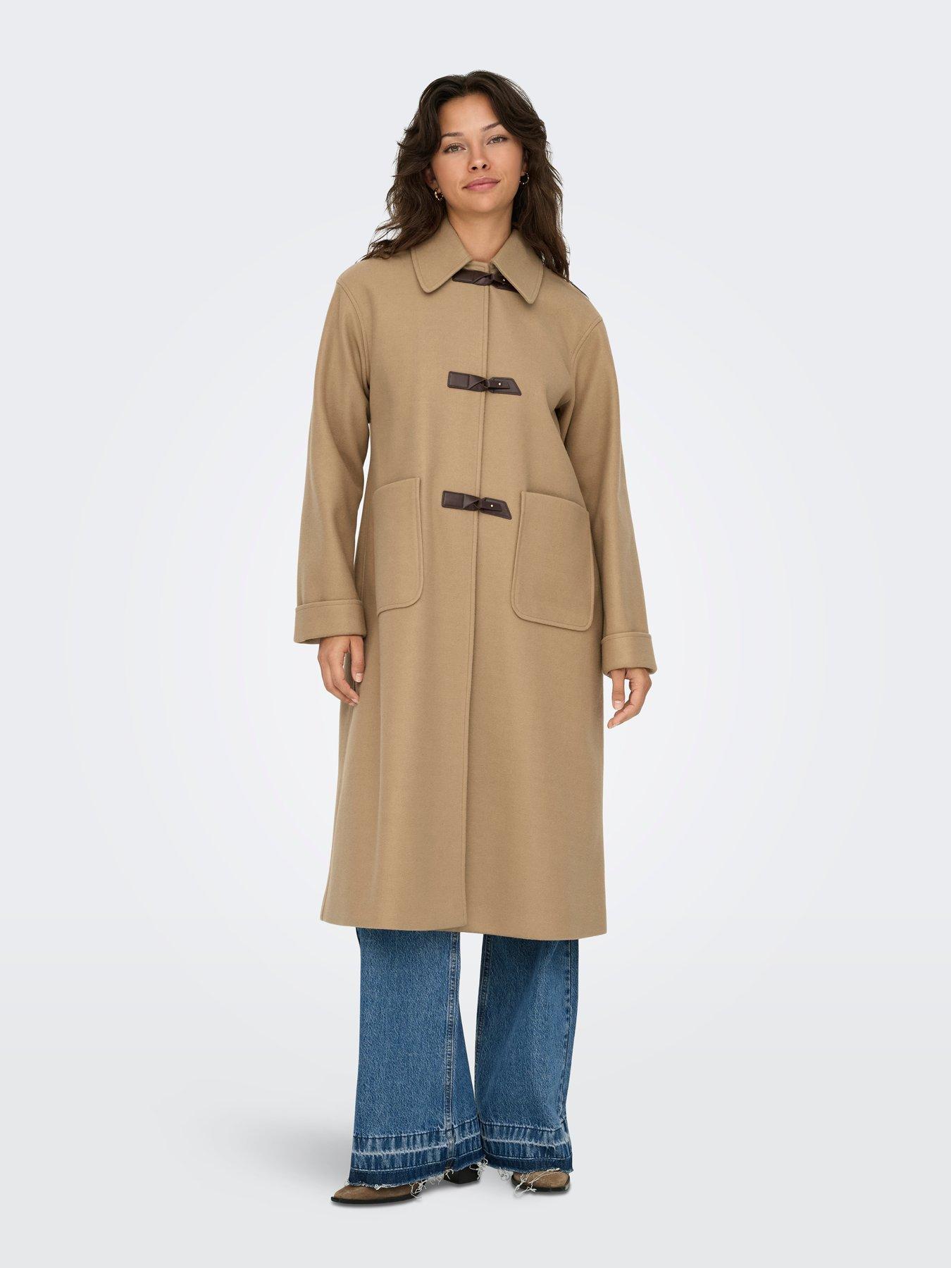 Image 5 of 5 of Only Evie Toggle Fastening Coat - Beige