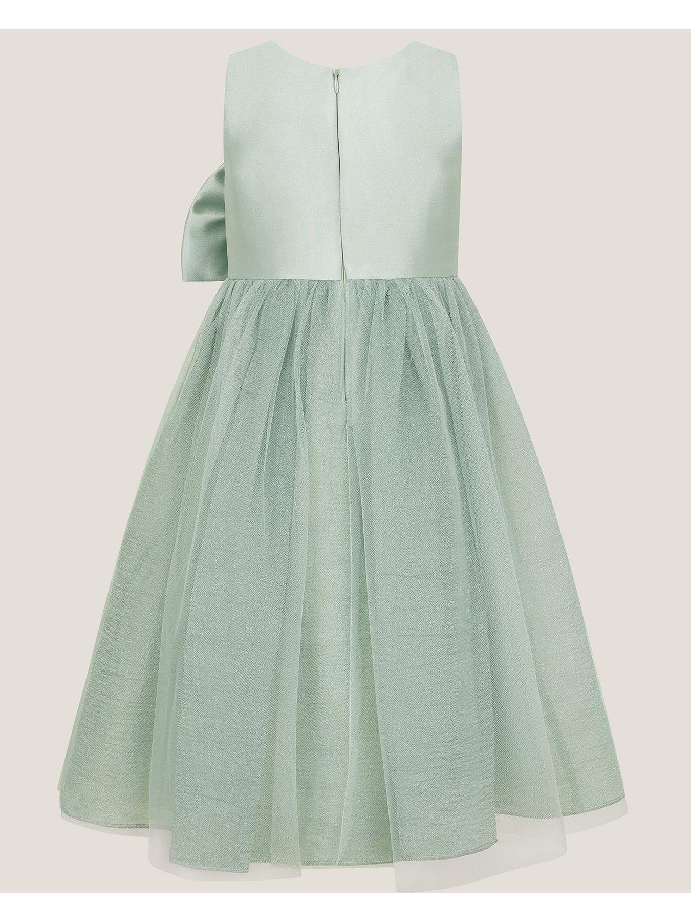 stillFront image of monsoon-girls-waterfall-bow-tulle-dress-green