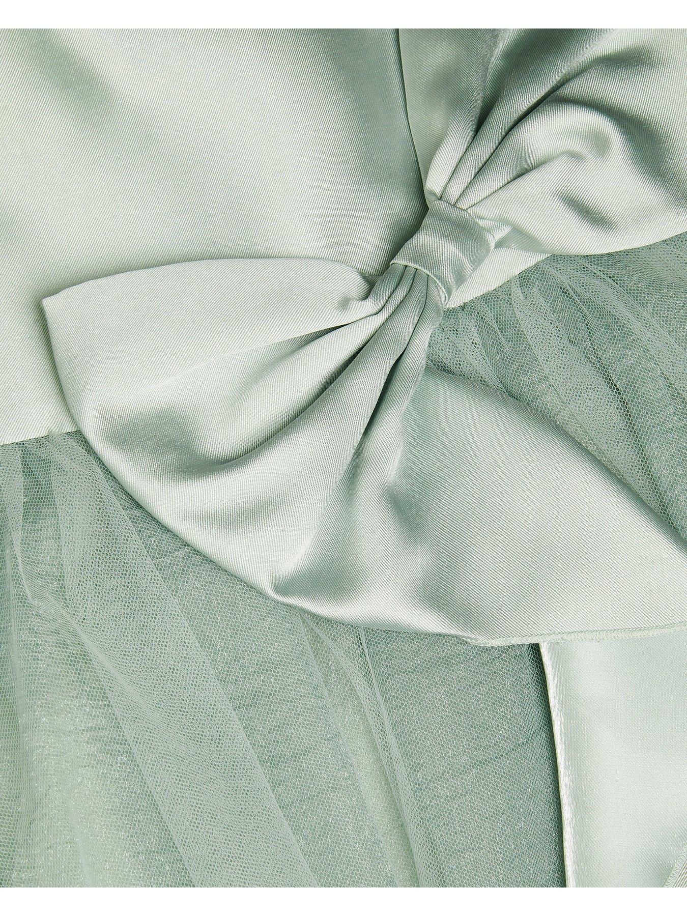  image of monsoon-girls-waterfall-bow-tulle-dress-green