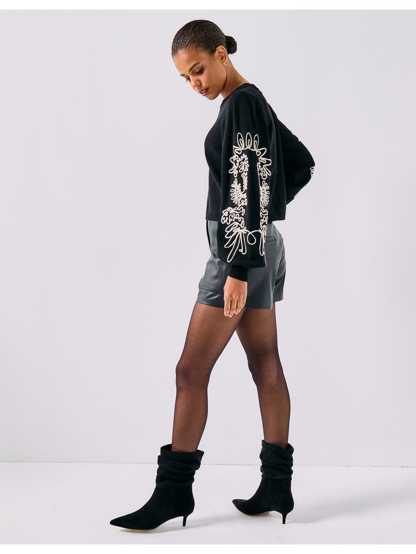  image of only-magnolia-long-sleeve-detailed-pullover-jumper-black