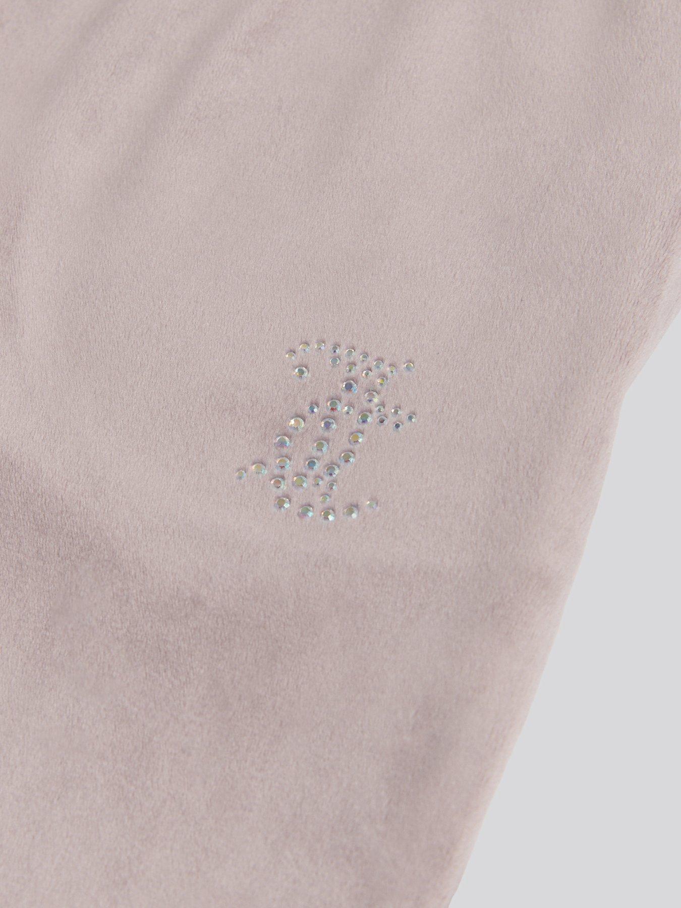  image of juicy-couture-girls-diamante-velour-bootcut-jogger-nude