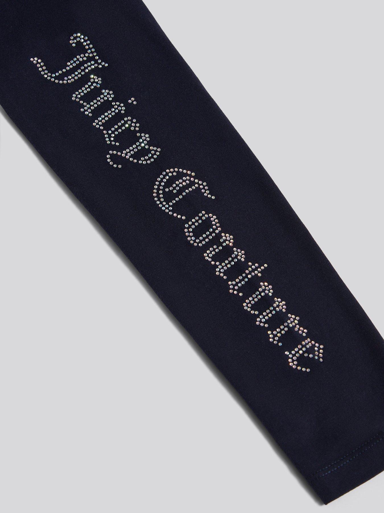 Image 5 of 5 of Juicy Couture Girls Diamante Arm Long Sleeve T-Shirt - Navy