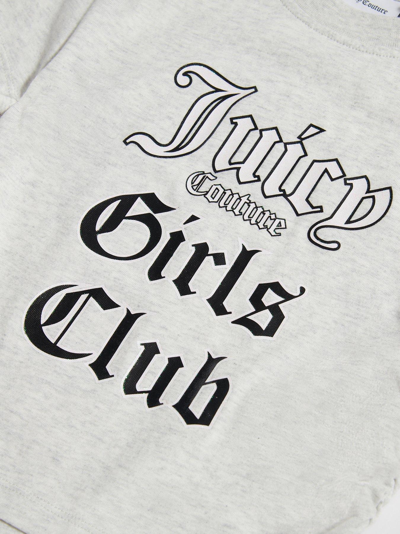 Image 3 of 3 of Juicy Couture Girls Slogan Short Sleeve T-Shirt - Grey