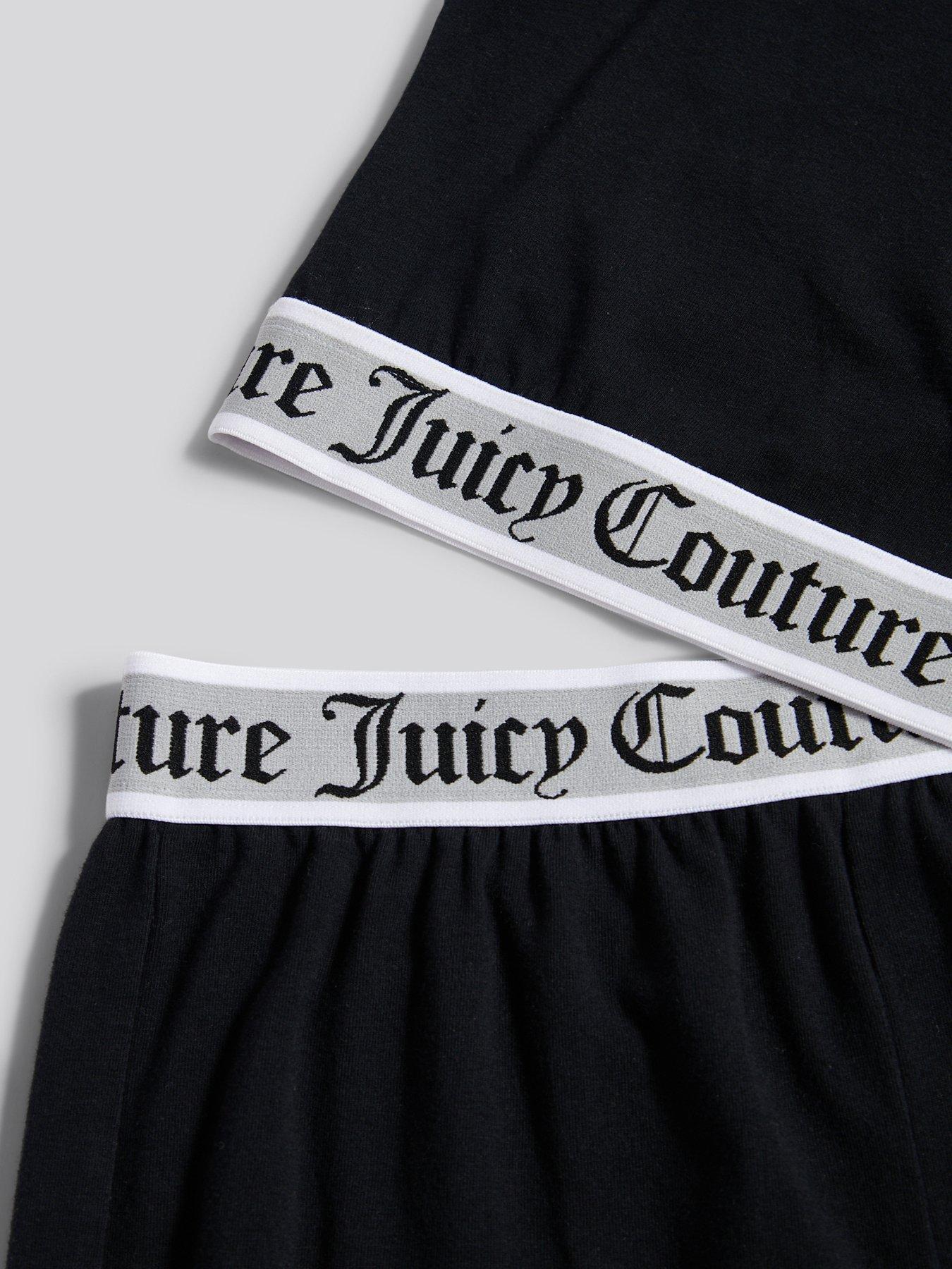  image of juicy-couture-girls-elastic-lounge-crop-vest-and-wide-leg-bottoms-black