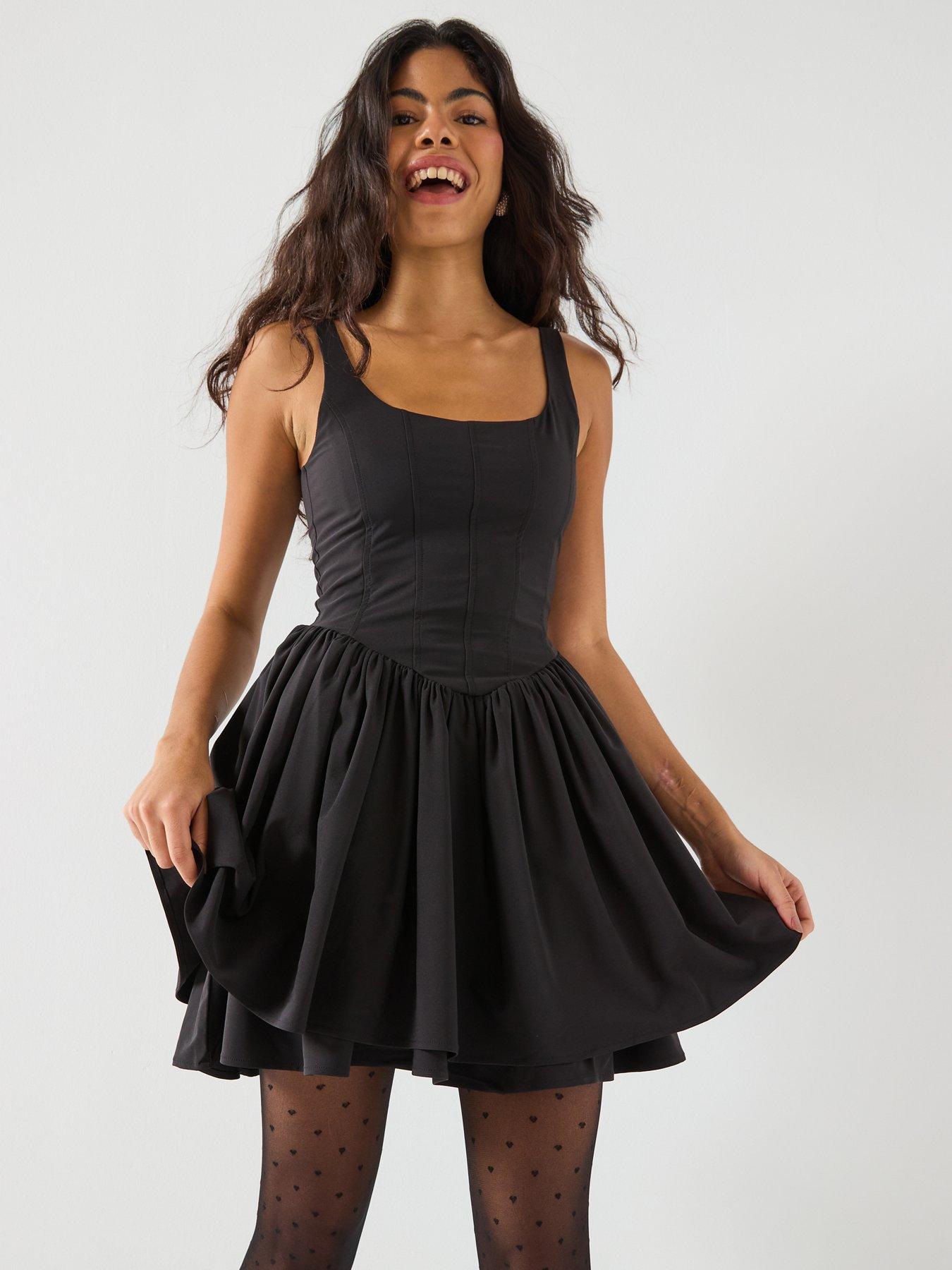  image of only-sleeveless-corset-dress-black